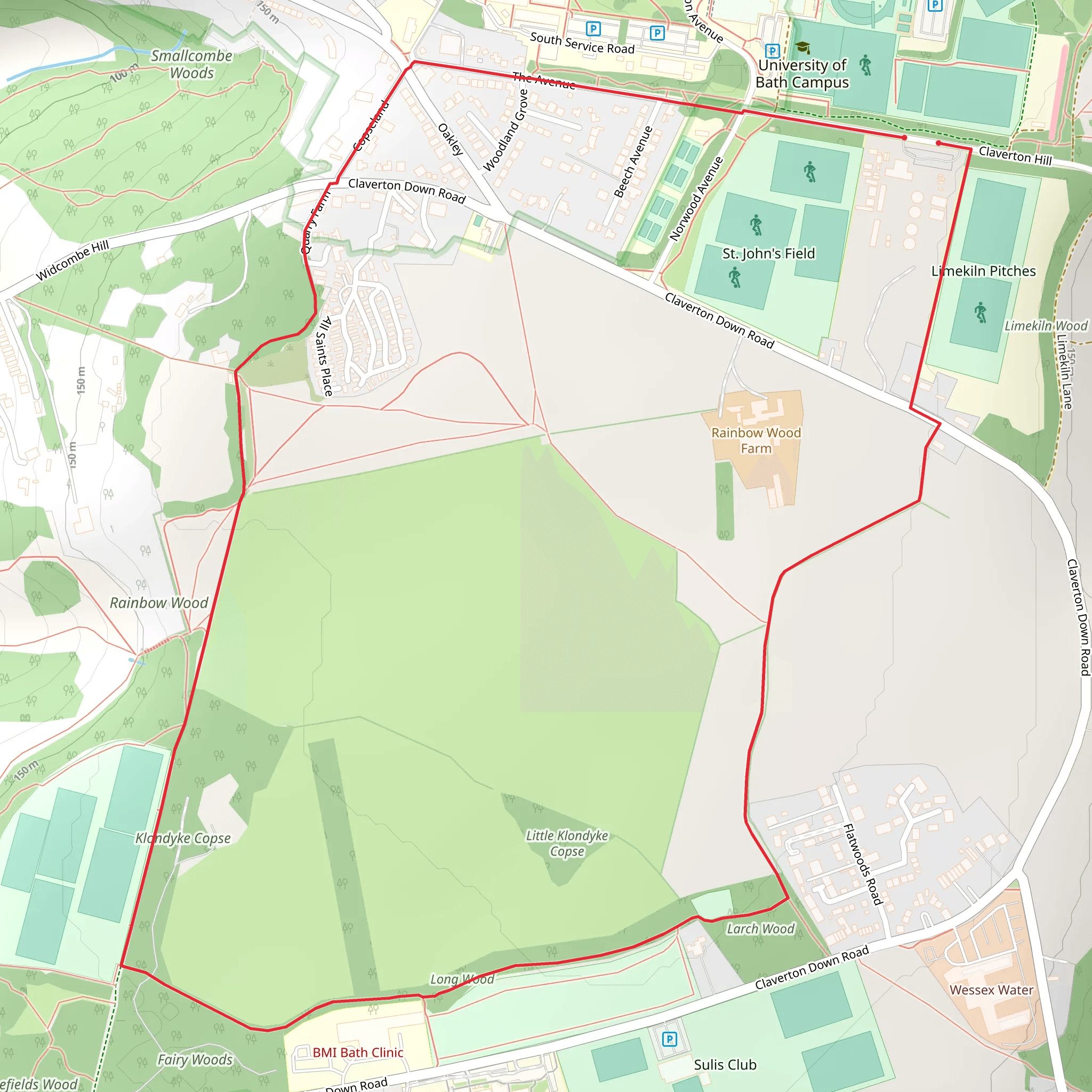 Claverton Down Loop mobile static map