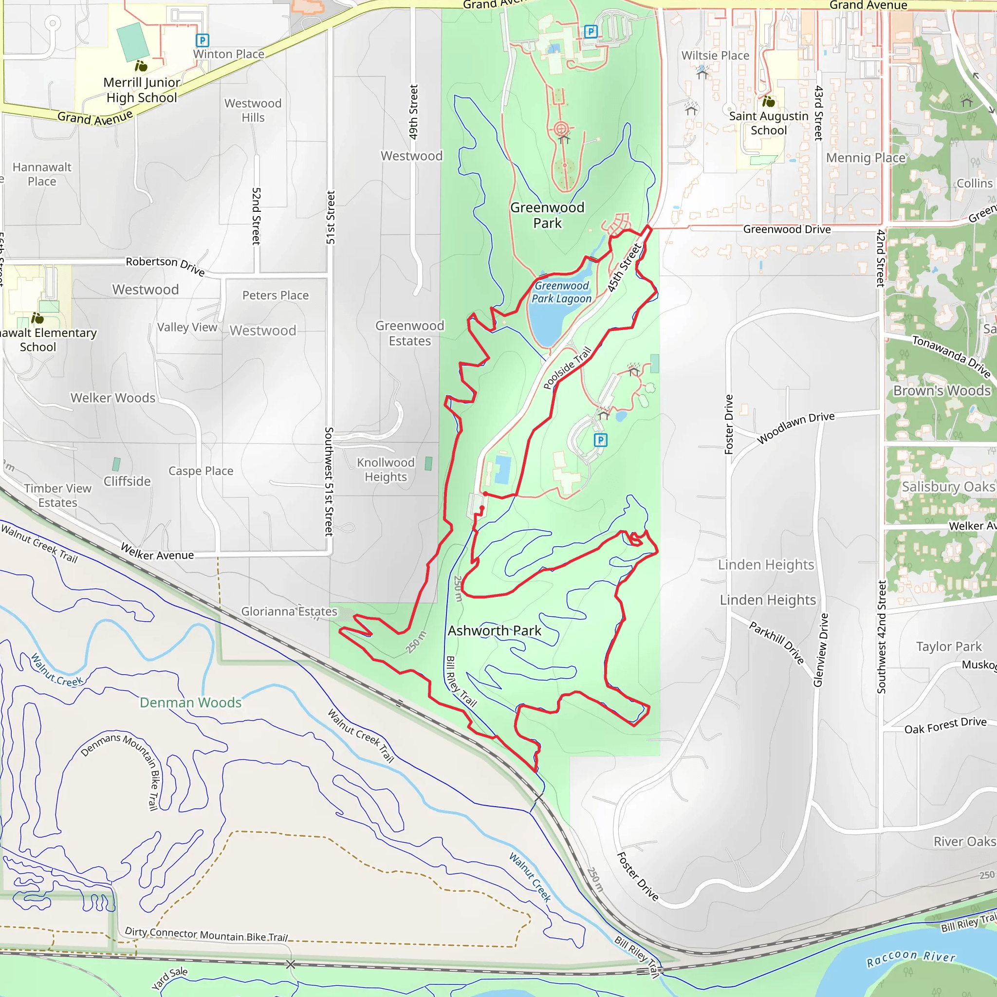 Hillside Mountain and Poolside Loop mobile static map
