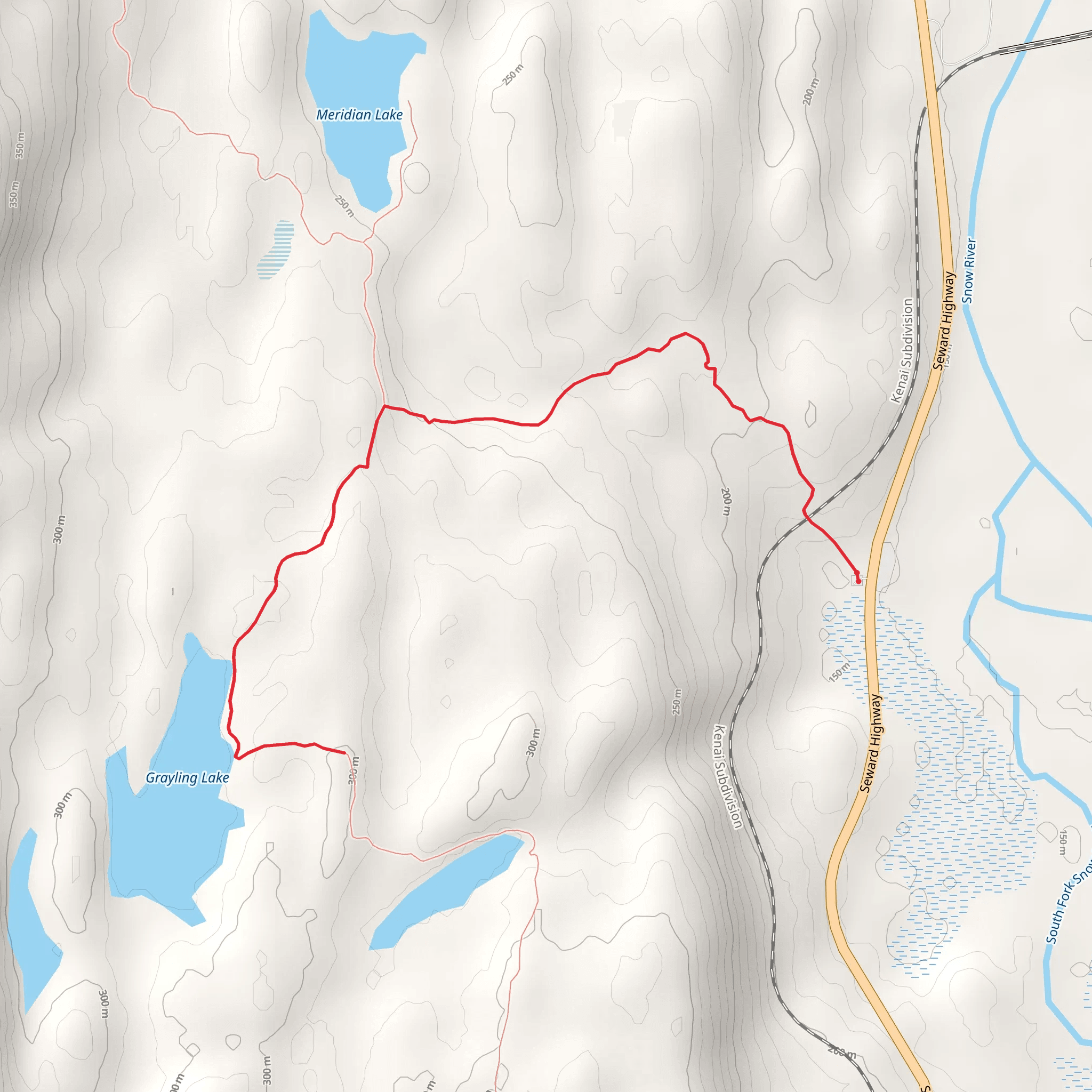 Grayling Lake Trail mobile static map