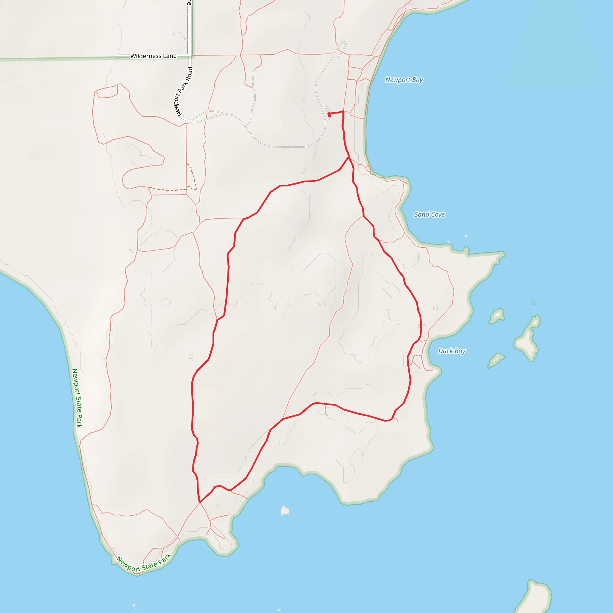 Newport Park Road - Rowleys Bay Loop mobile static map