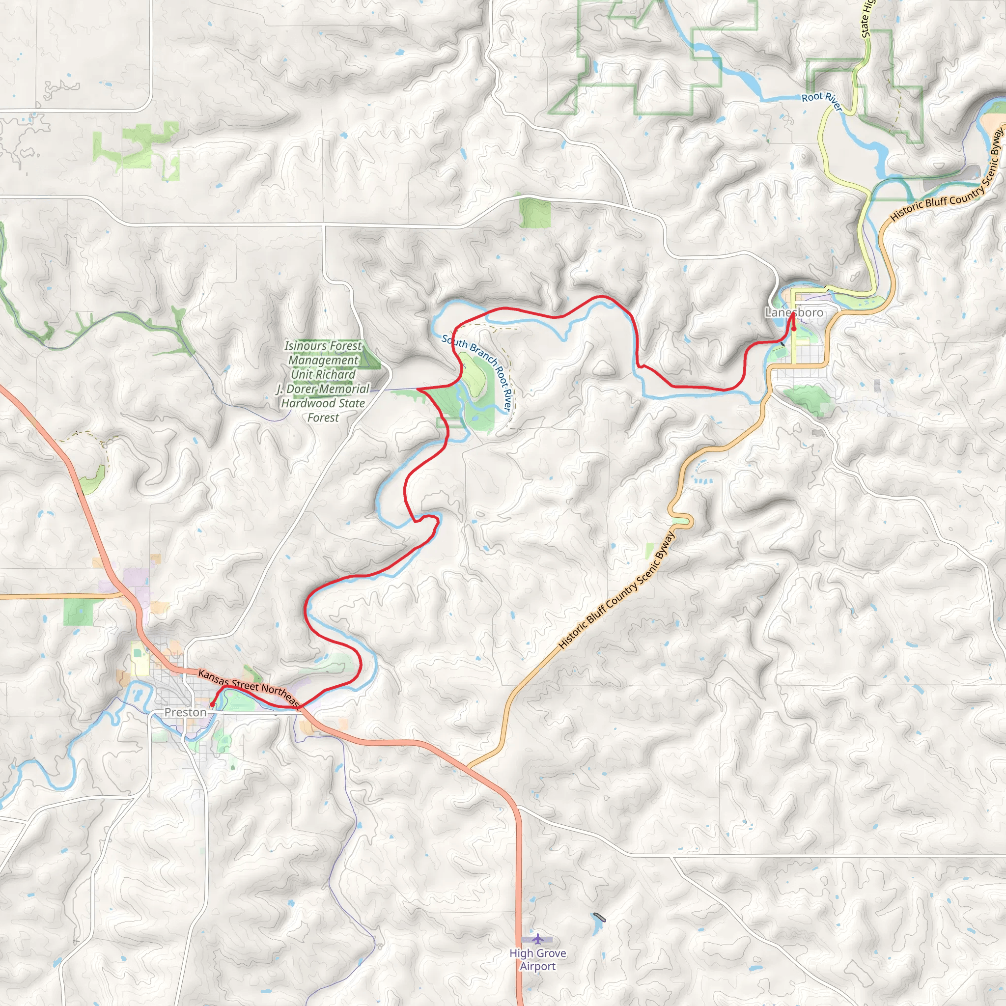 Root River State Trail Point to Point mobile static map