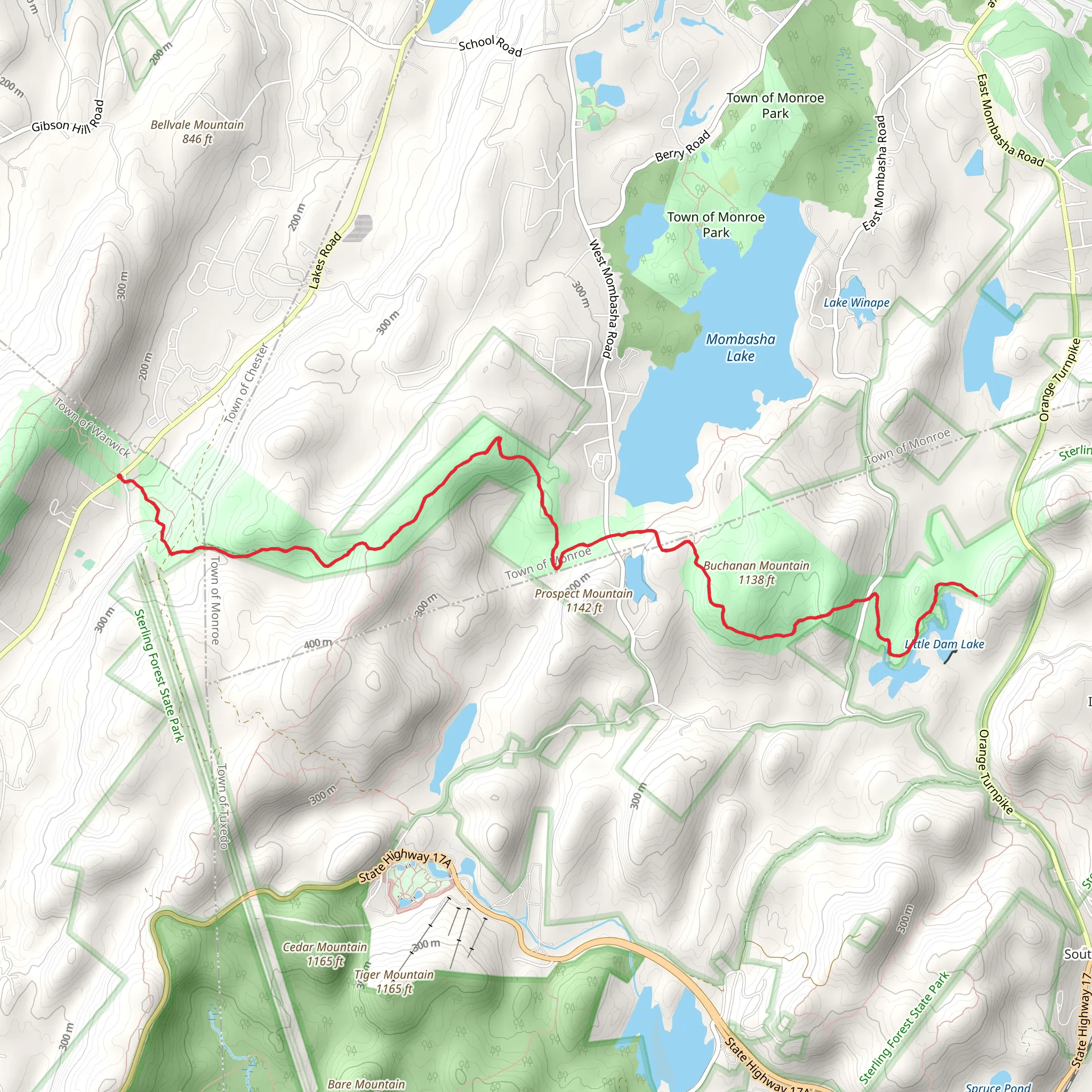 Little Dam Lake and Buchanan Mountain from Dutch Hollow Road mobile static map