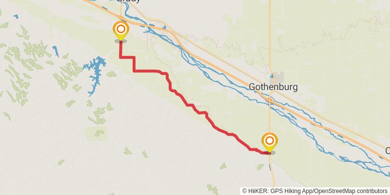 American Discovery Trail North Route stage 192 Map