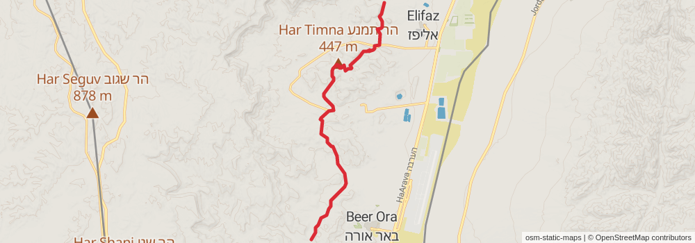 Israel National Trail stage 54 Map