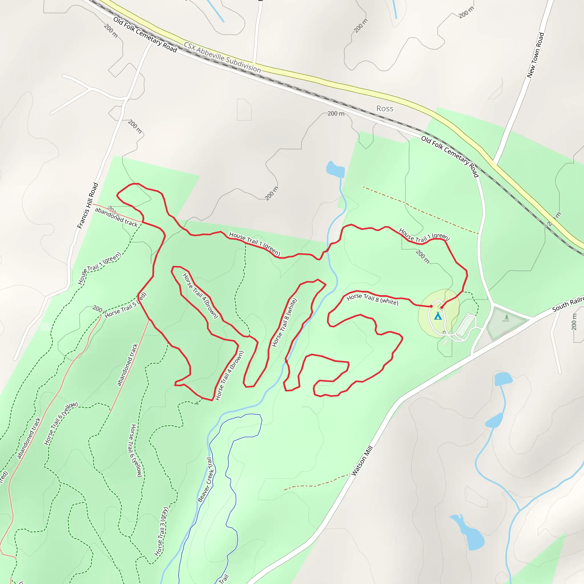 House Trail - Green, White and Brown Loop mobile static map