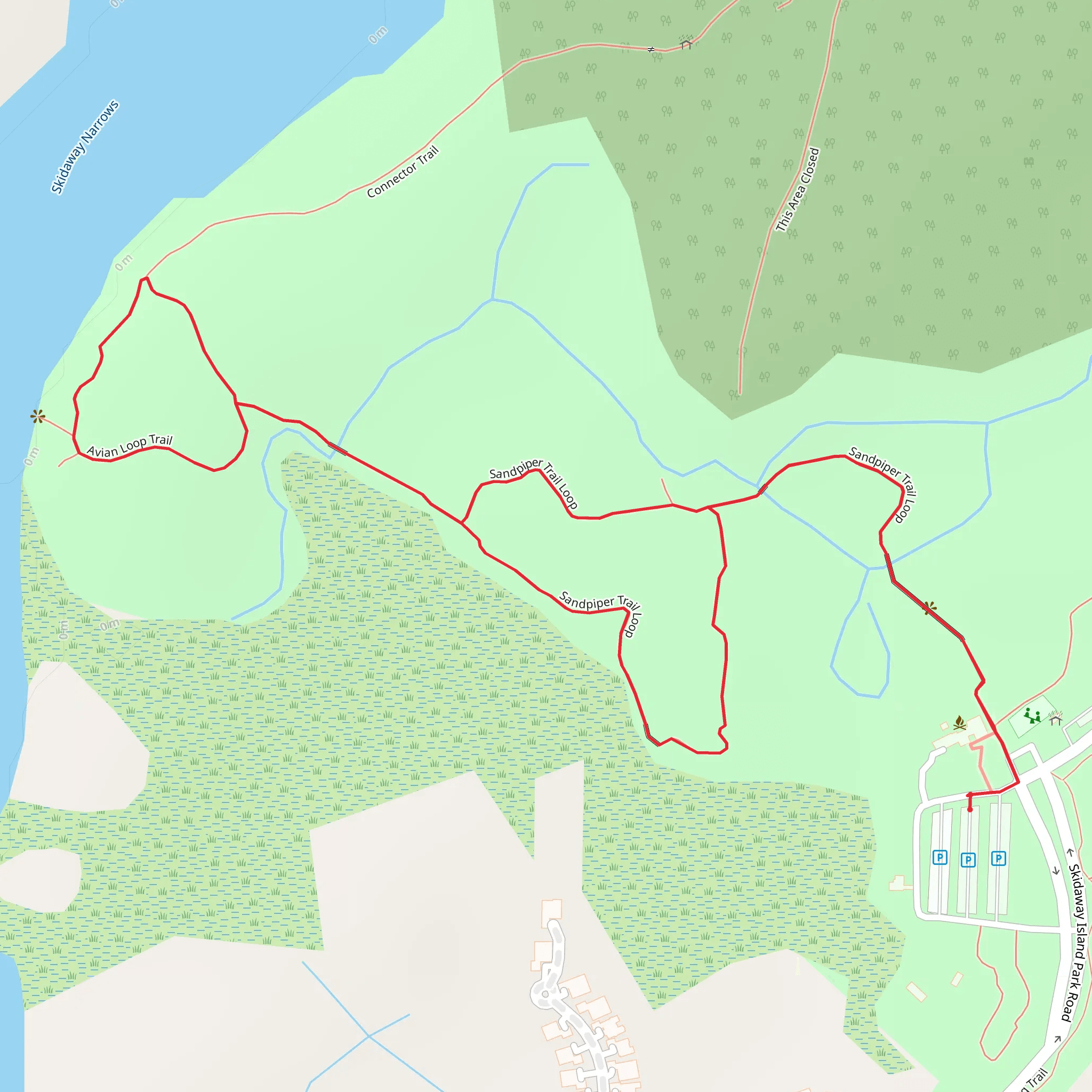 Sandpiper Trail and Avian Loop Trail mobile static map