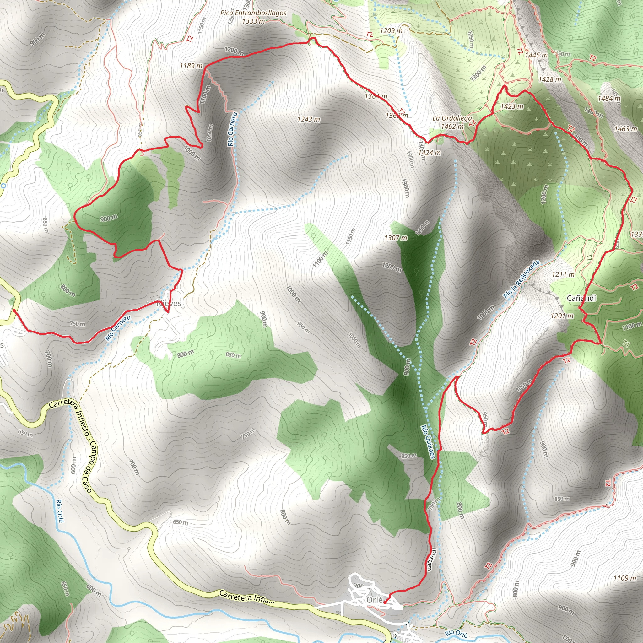 Ruta Nieves - Orle por LLagu Ovia mobile static map