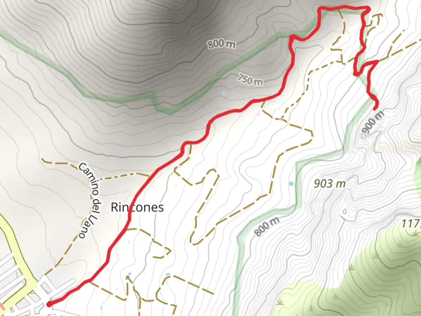 An image depicting the trail Street of the Moors SL A 257 and its surrounding area.