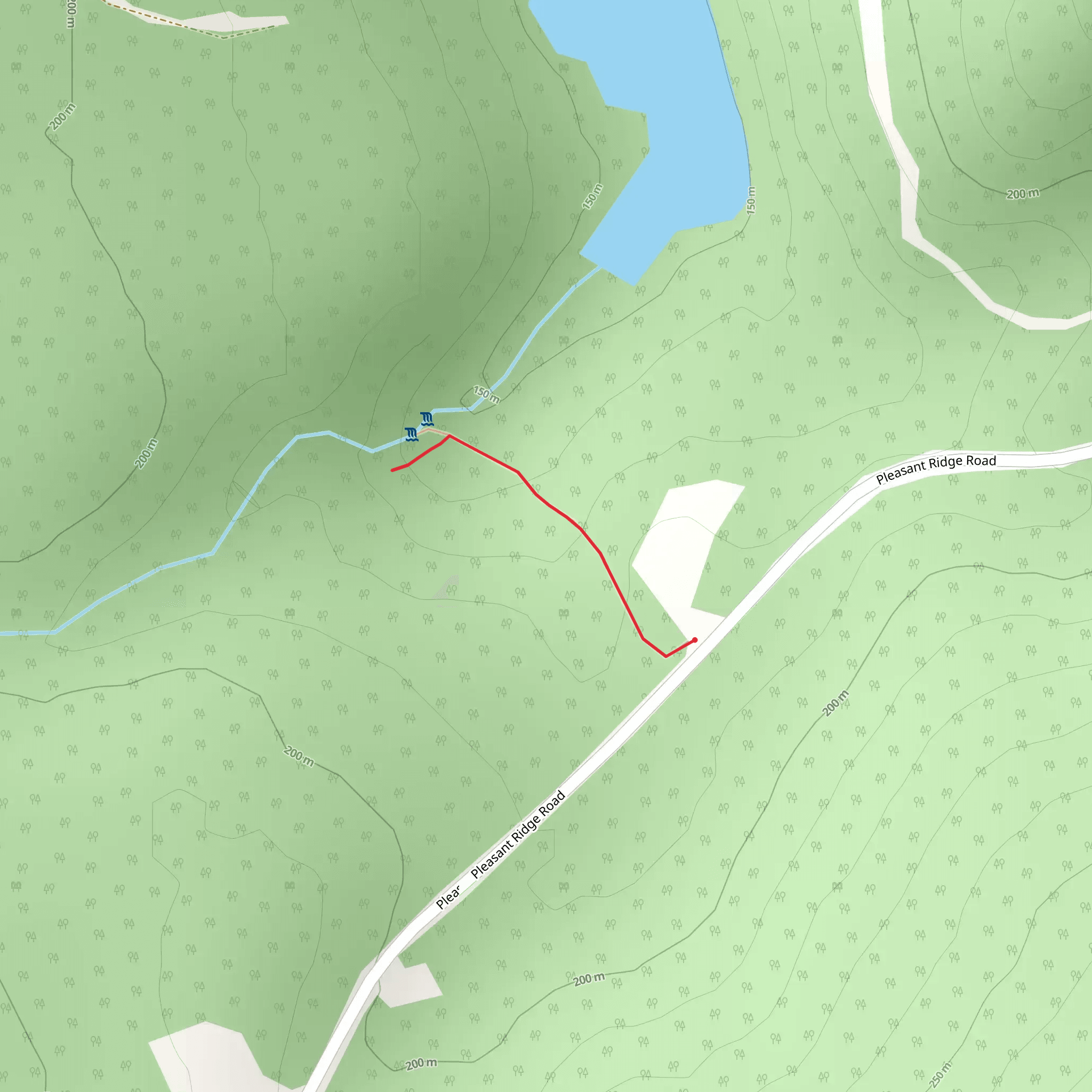 Houston Brook Falls from Pleasant Ridge Road mobile static map