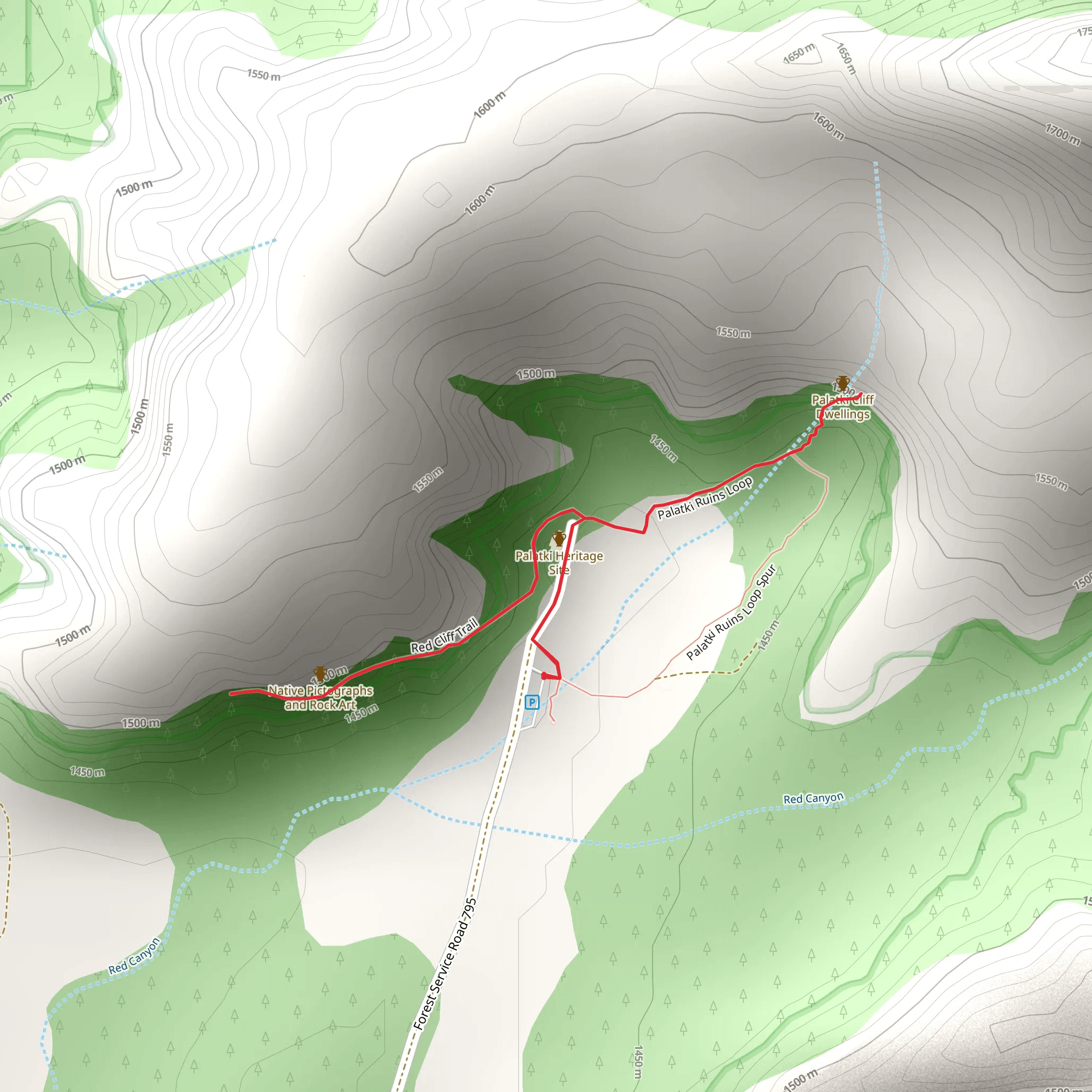 Palatki Ruins Loop Trail mobile static map