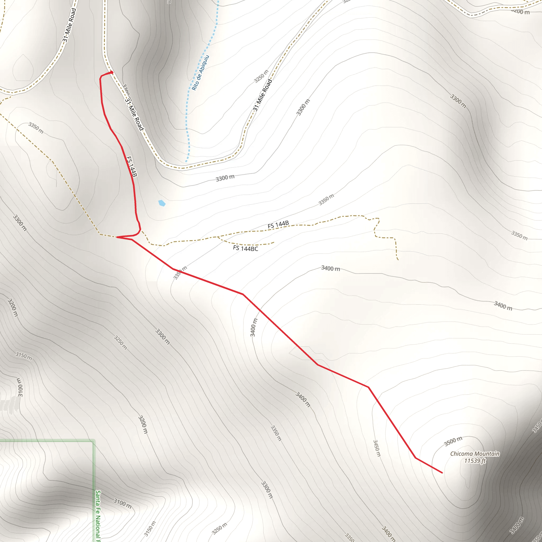 Chicoma Mountain mobile static map