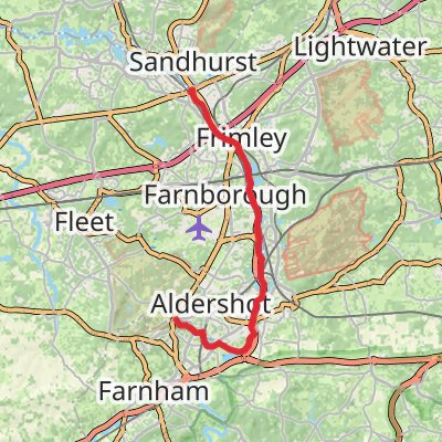 Aldershot to Blackwater Walk mobile static map