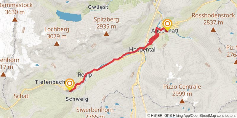Camino Müstair-Geneva via Martigny stage 18 Map