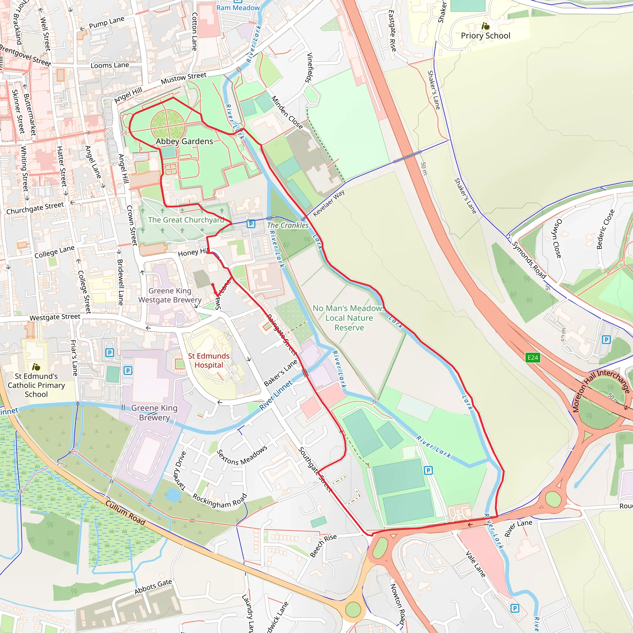 No Man's Meadows Local Nature Reserve mobile static map