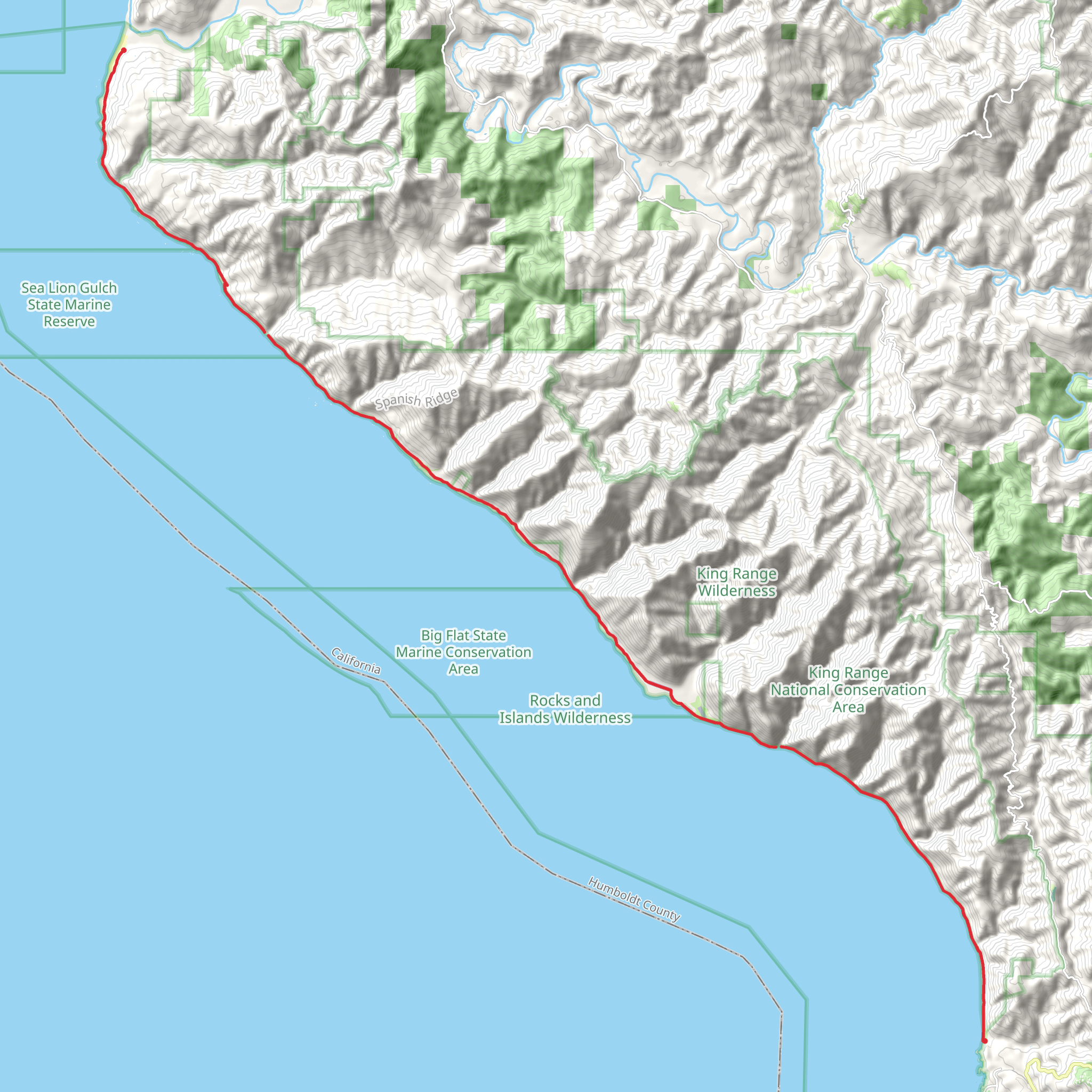 Lost Coast Trail mobile static map