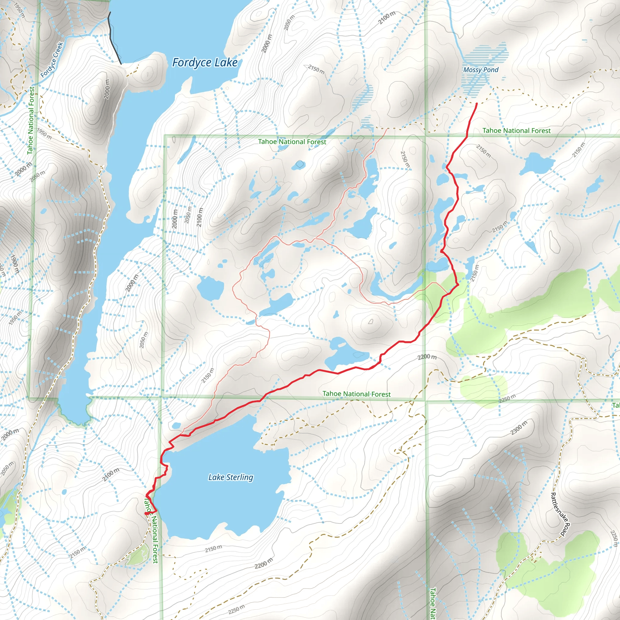 Mossy Pond East via Sterling Lake Trail mobile static map