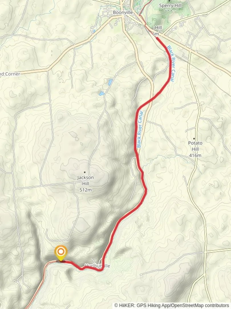 An image depicting the trail Black River Canal and its surrounding area.