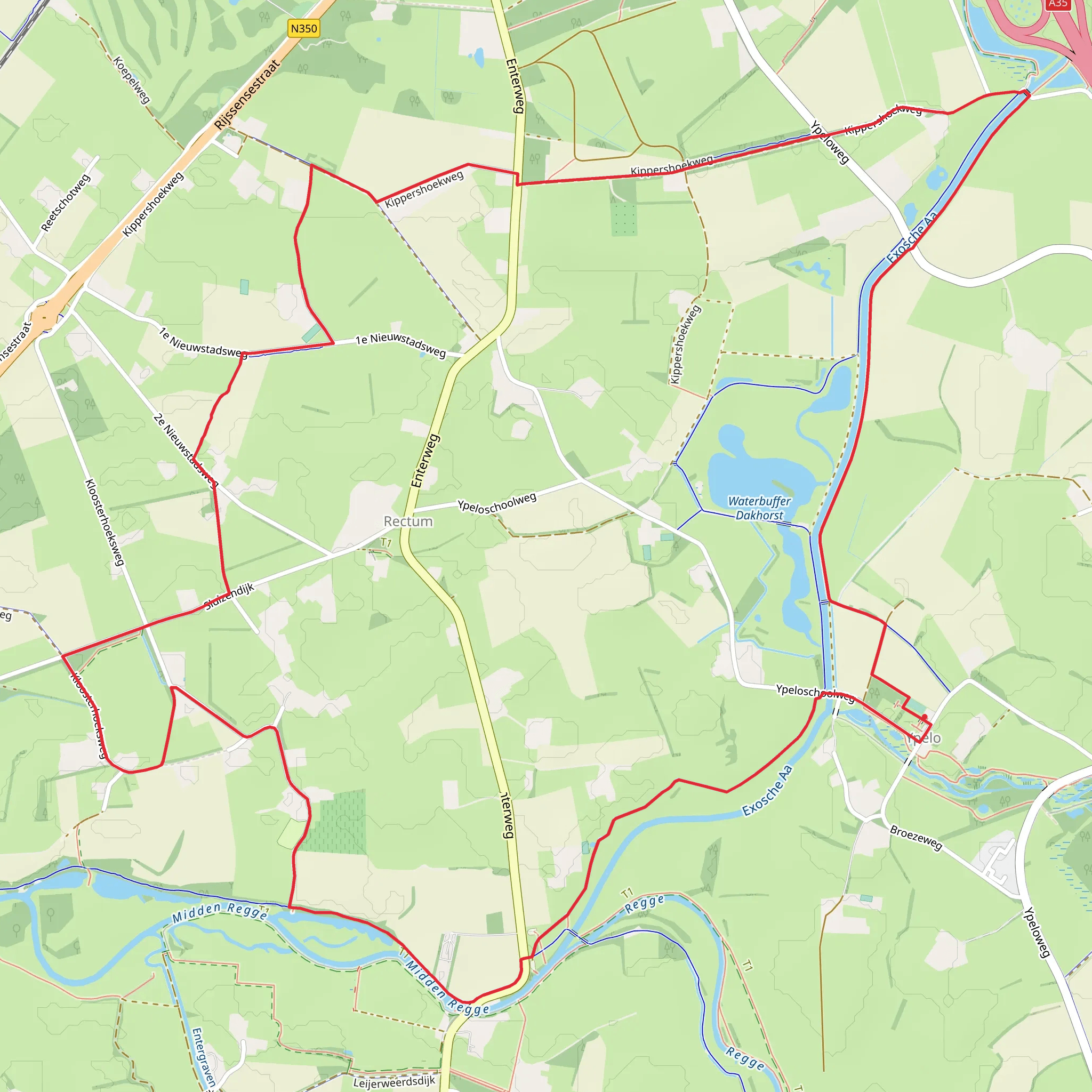 Exosche Aa via Kippershoek Weg and Wisselmaat Rode Route Loop mobile static map