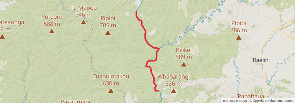 Te Araroa Trail stage 70 Map