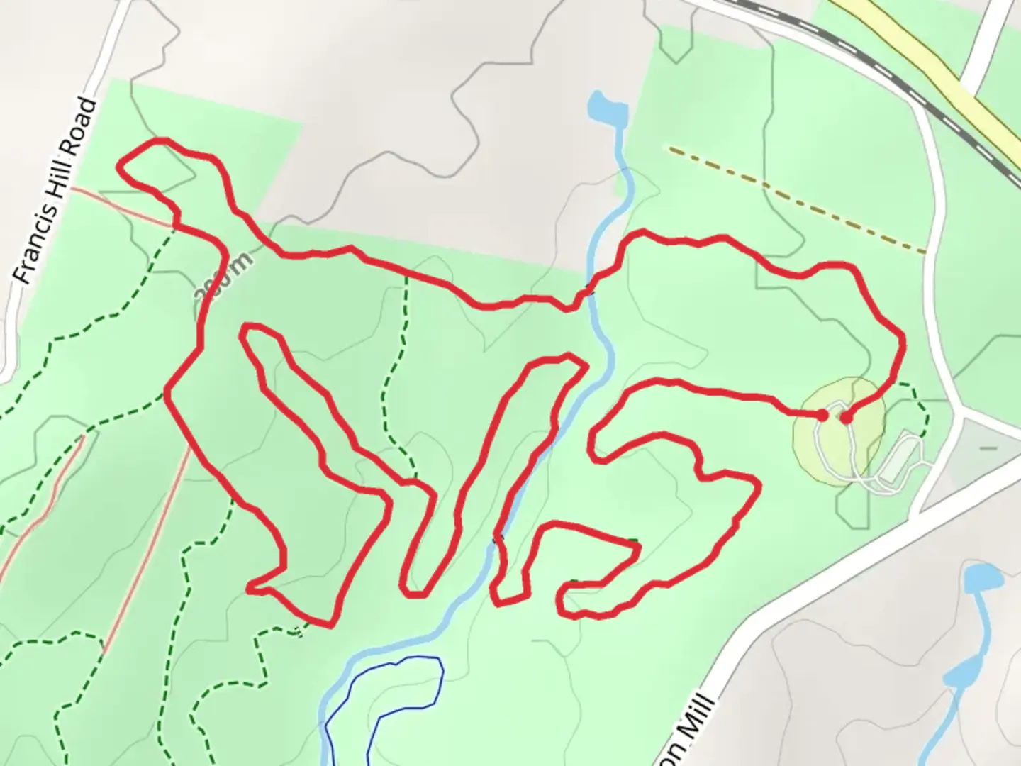 An image depicting the trail House Trail - Green, White and Brown Loop and its surrounding area.
