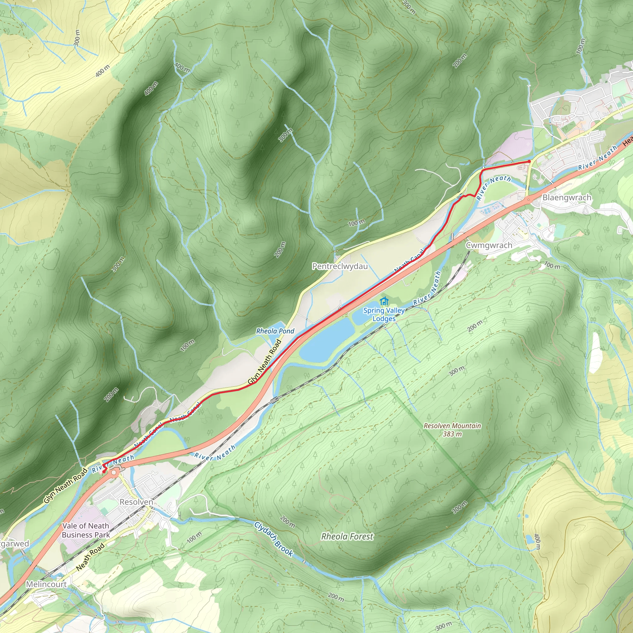 Neath Canal Walk mobile static map