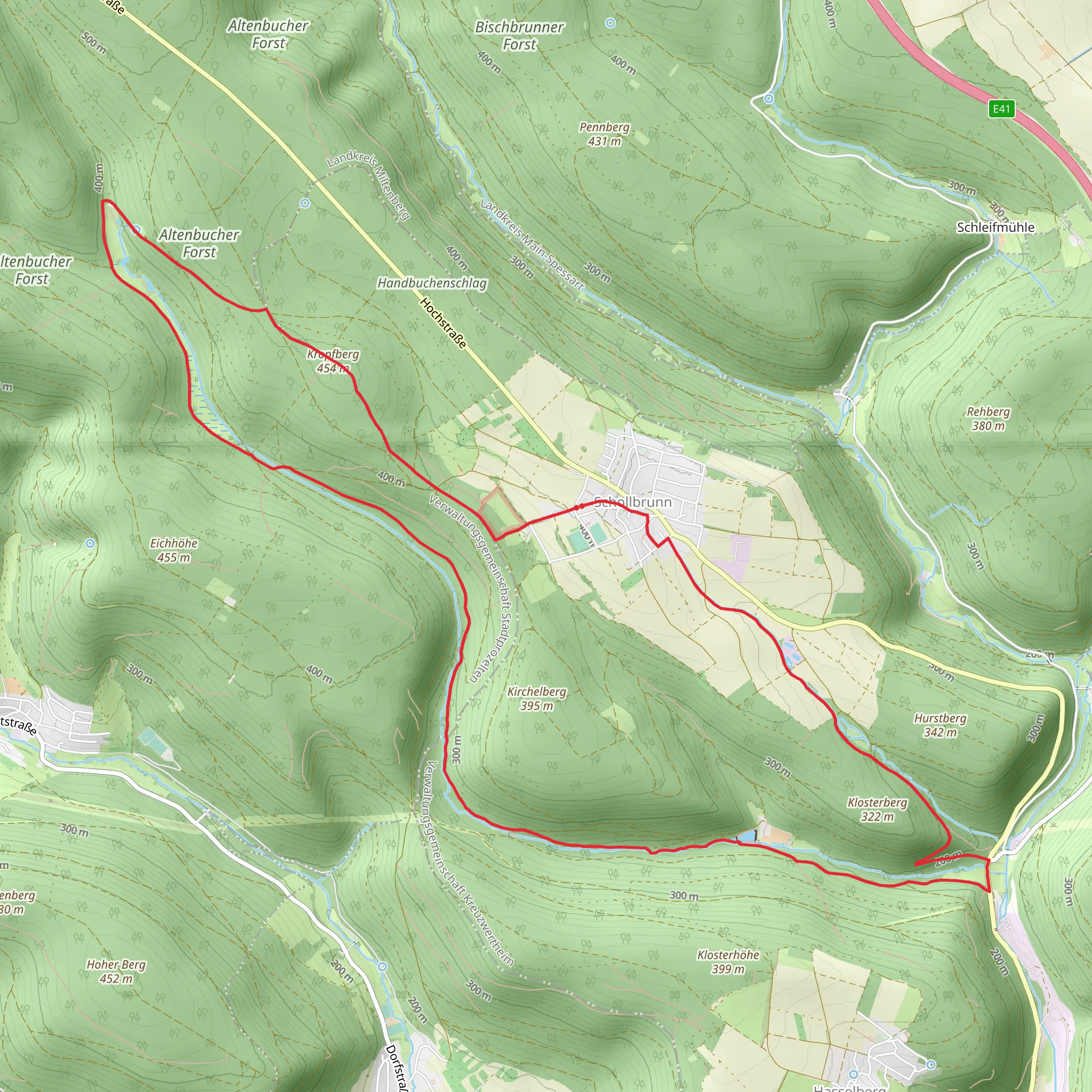 Schlolbrunn Loop via Altenbucher Forst mobile static map