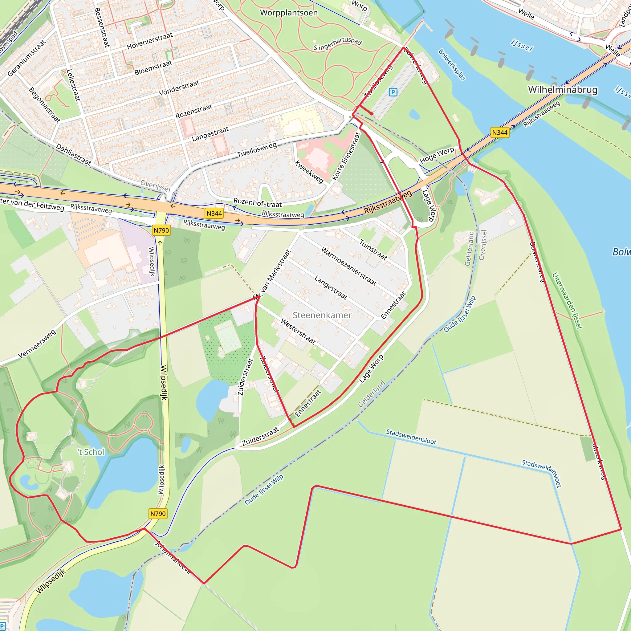 Bolwerks Plas and Steenenkamer Loop mobile static map