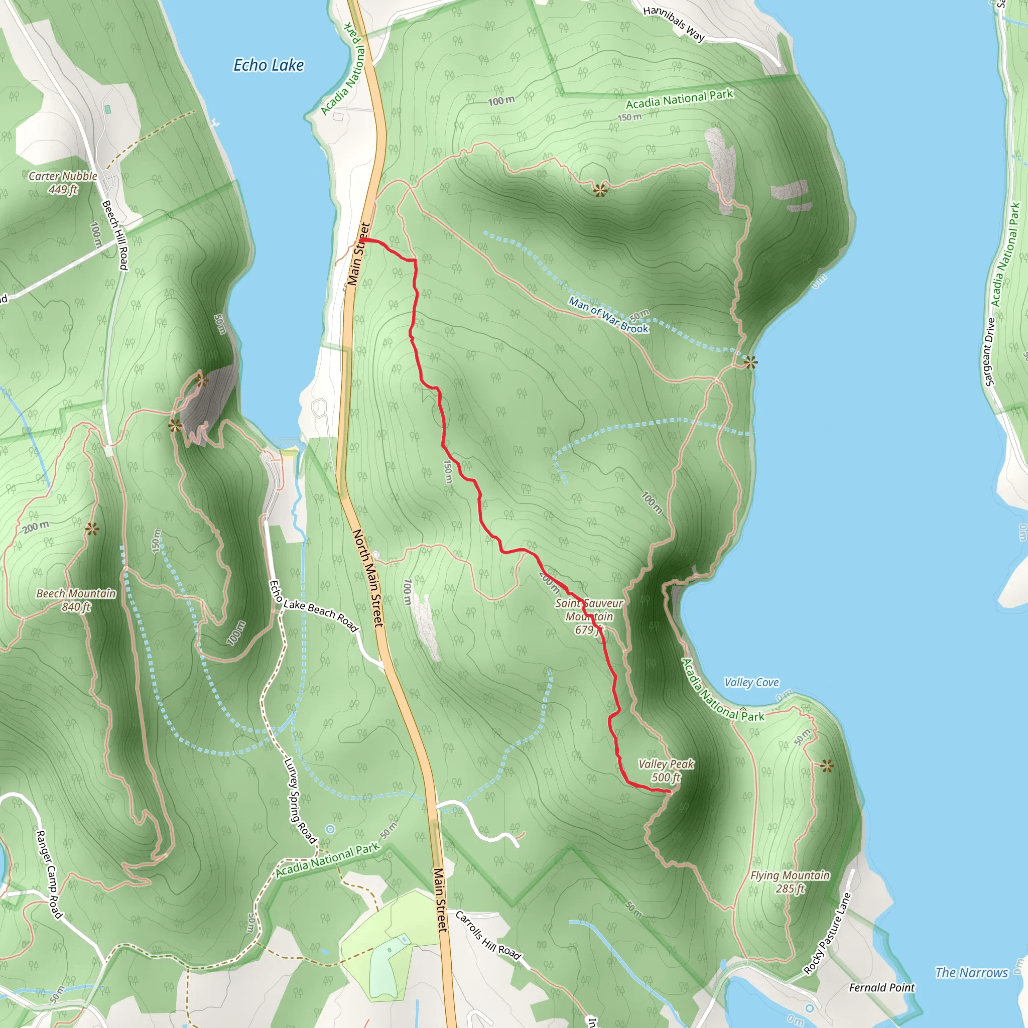 Saint Sauveur Mountain Trail mobile static map