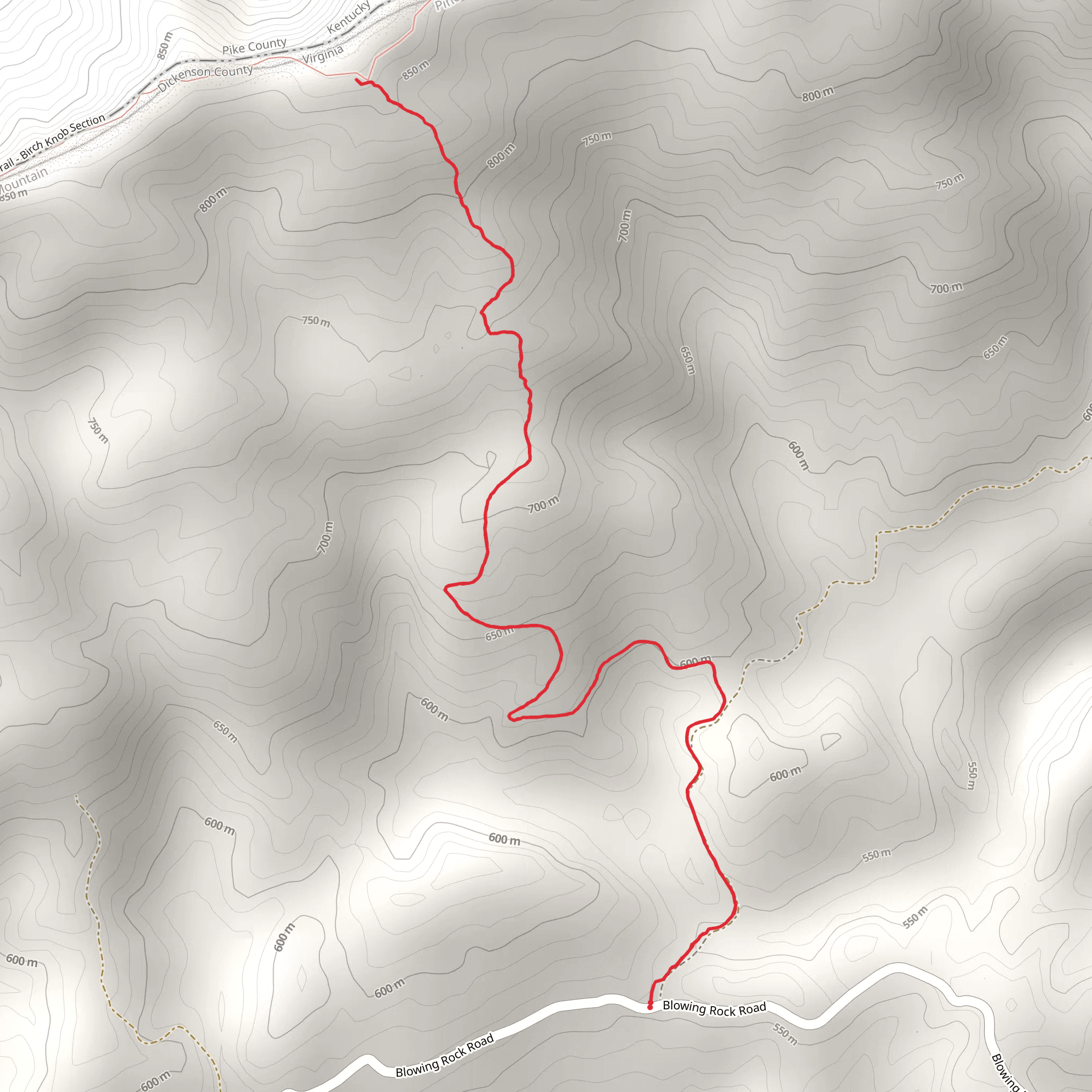 Counts Cabin Trail mobile static map