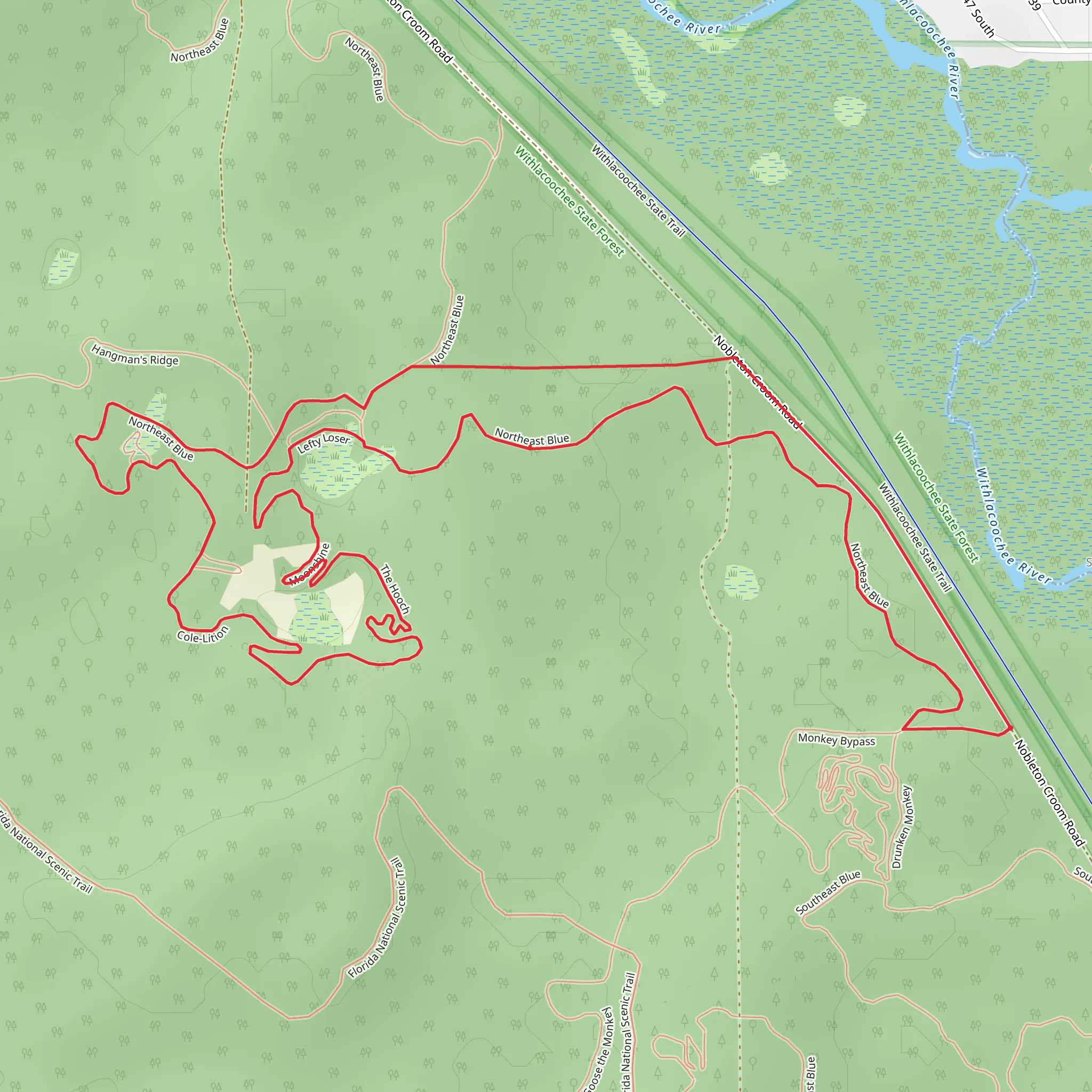 Northeast Blue and The Hooch Loop mobile static map