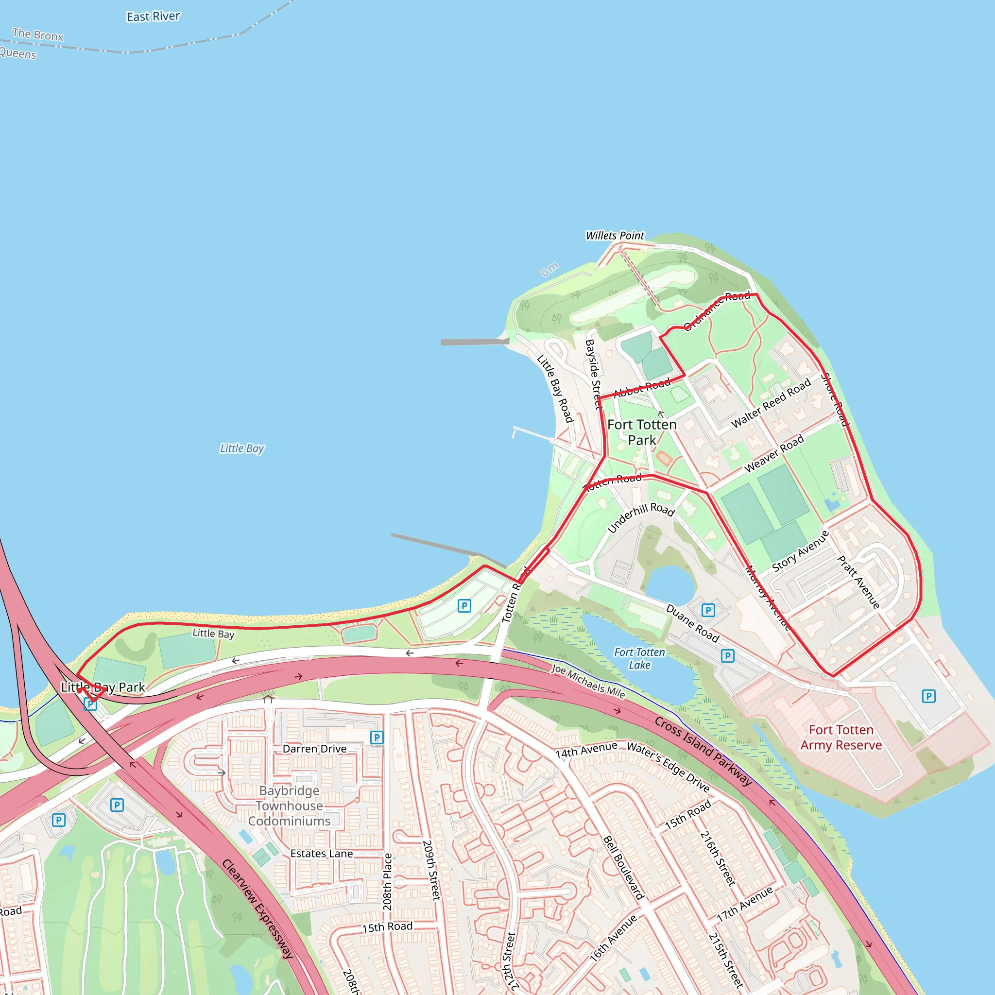 Fort Totten Park Loop mobile static map