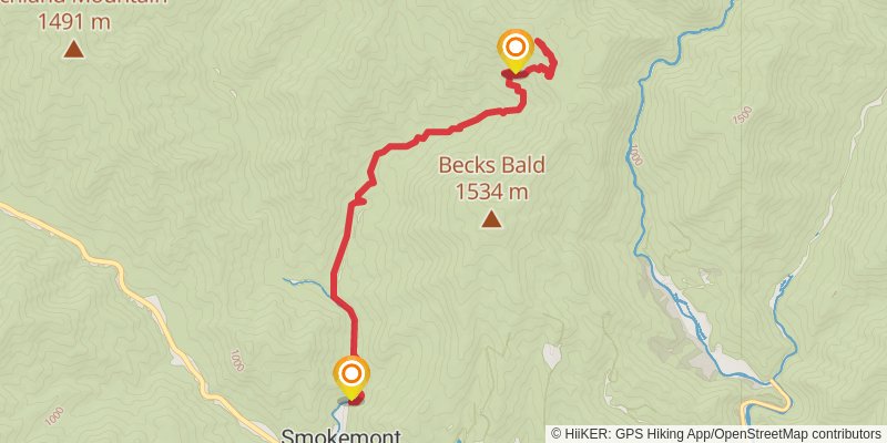 Chasteen Creek Trail stage 2 Map