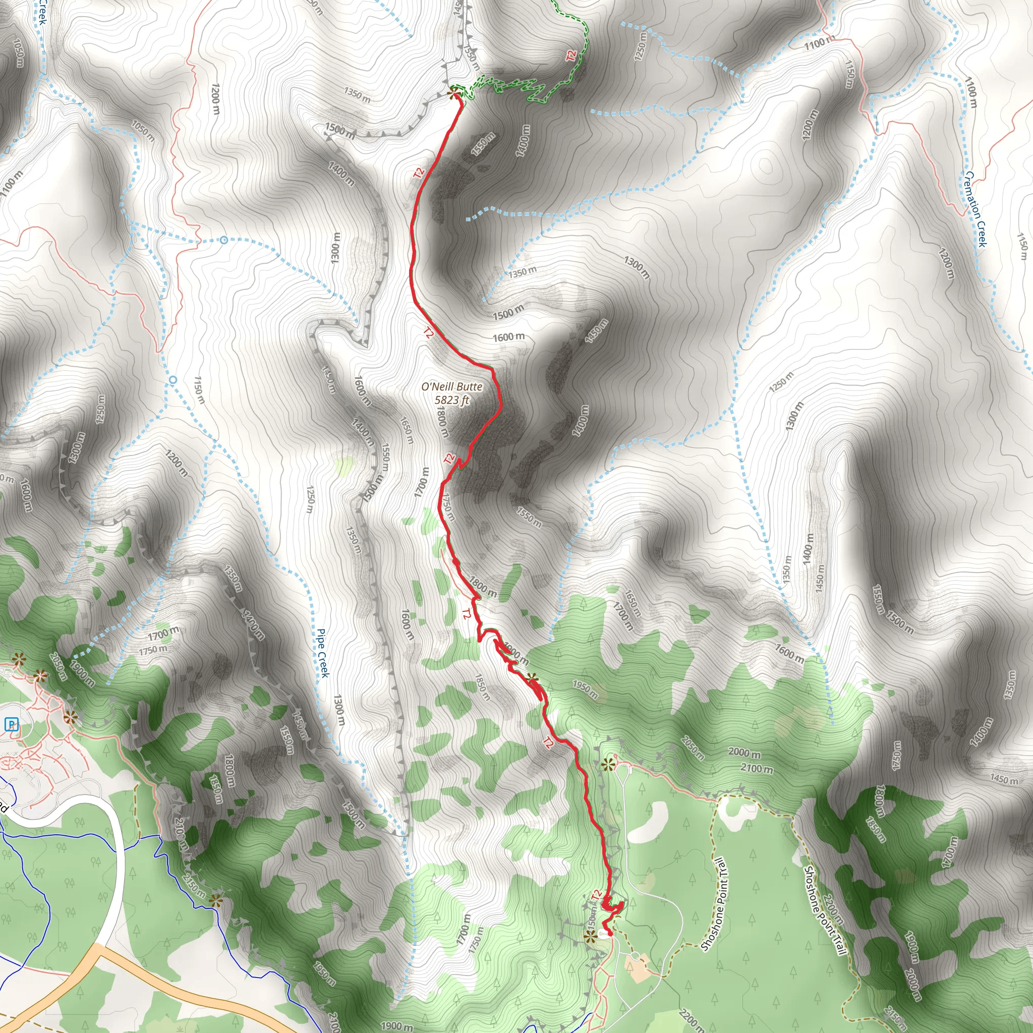 Skeleton Point via South Kaibab Trail mobile static map
