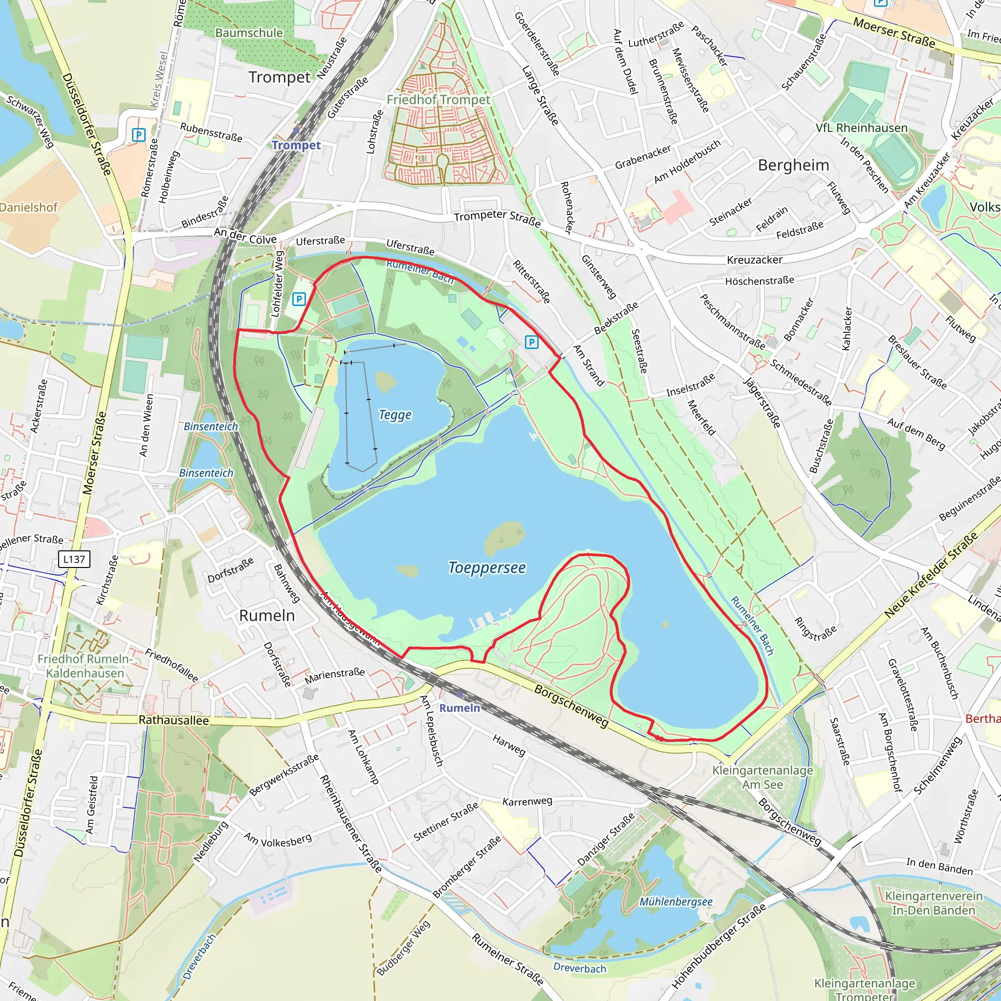 Tegge and Toeppersee Loop mobile static map