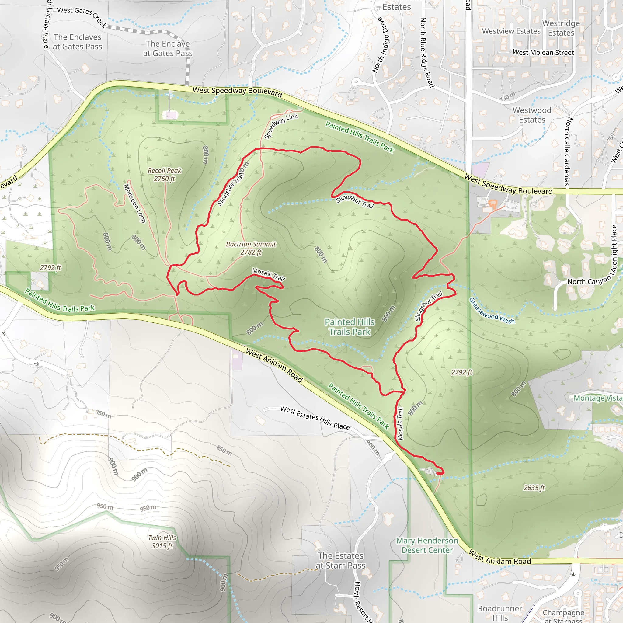 Slingshot Trail and Mosaic Trail Loop mobile static map