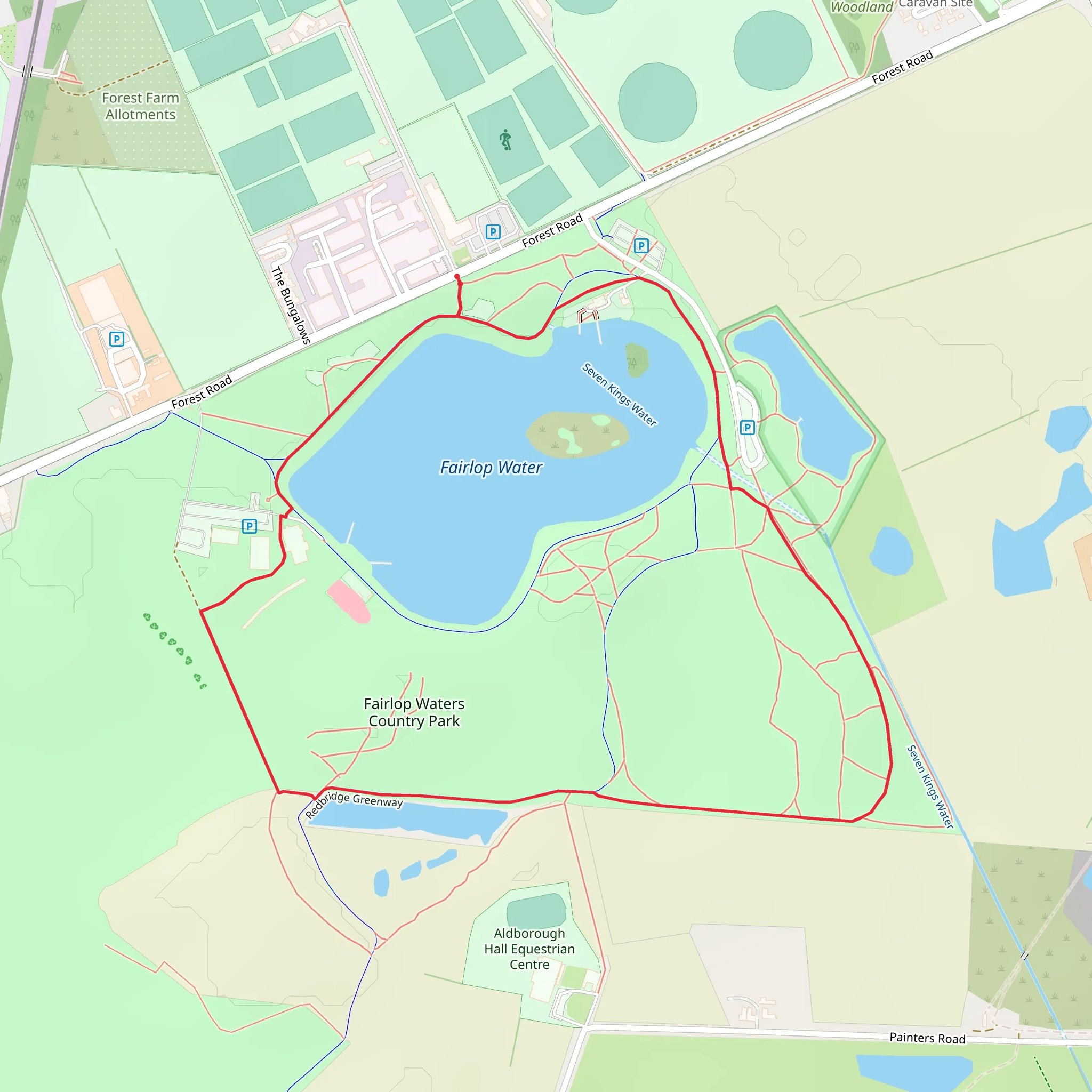 Fairlop Waters Country Park mobile static map