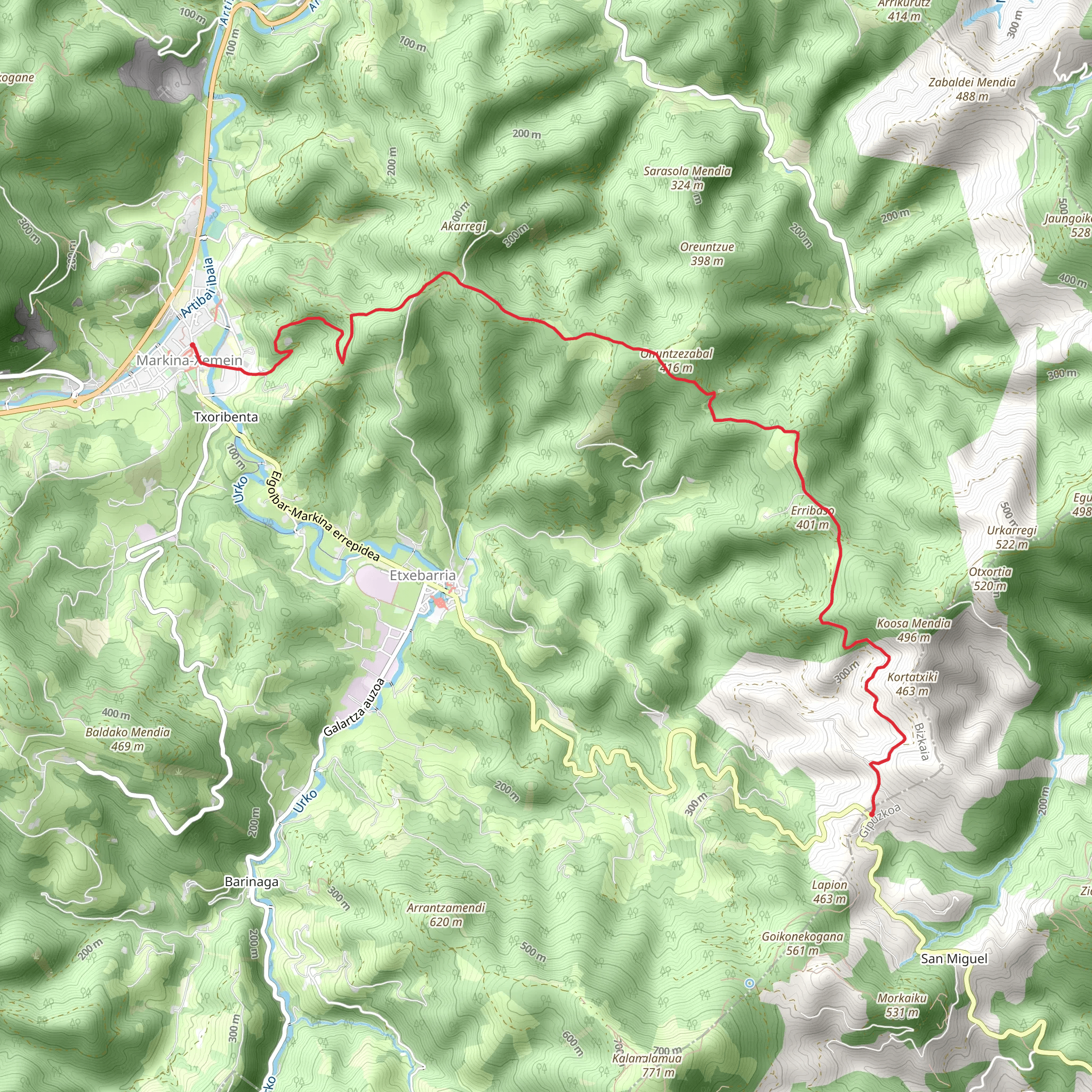 Urkarregi Trail PR BI 22 mobile static map