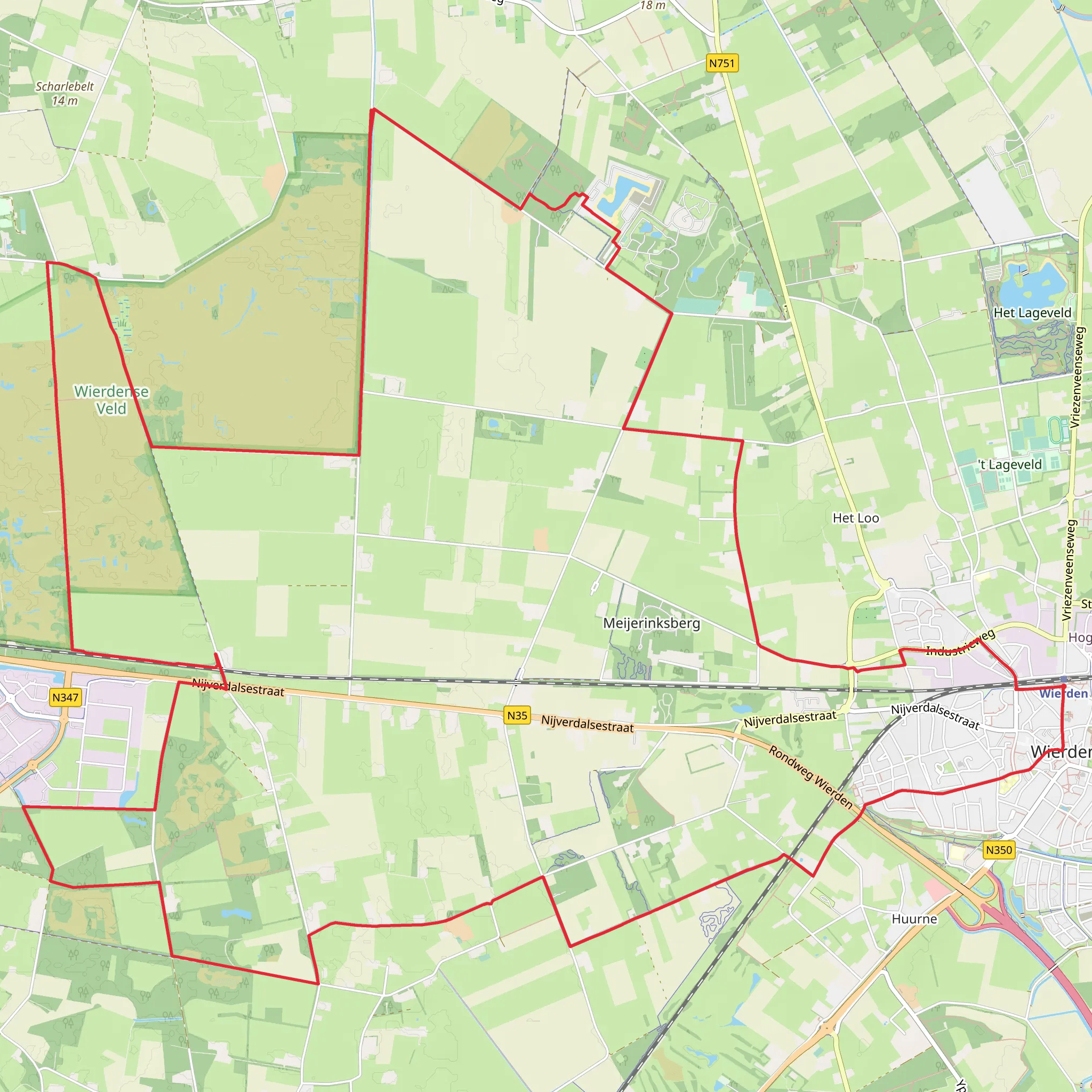 Vossenbos Weg, Wulpen Weg, Nottervelds Weg and Wittebelts Weg mobile static map