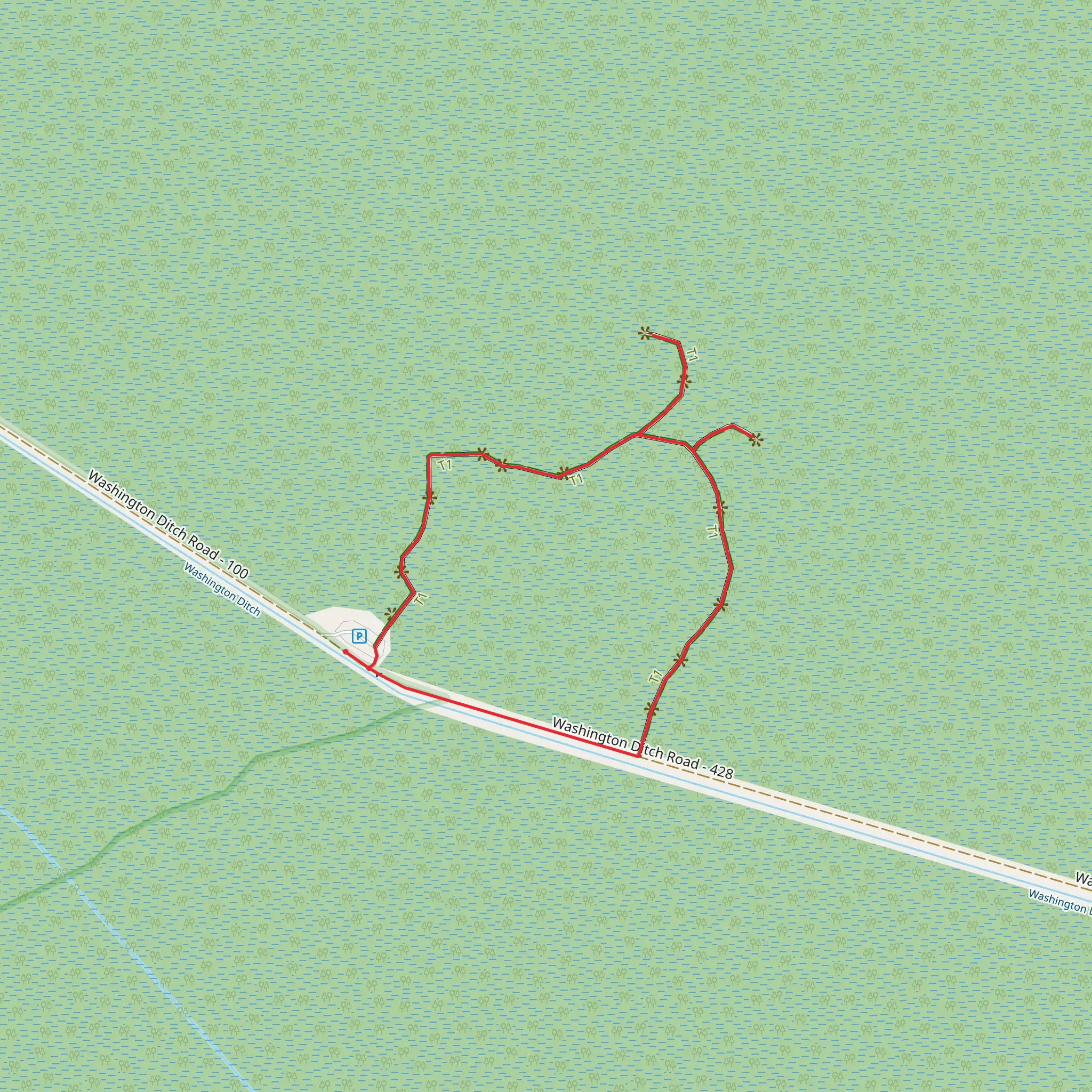 Washington Ditch Boardwalk Loop mobile static map