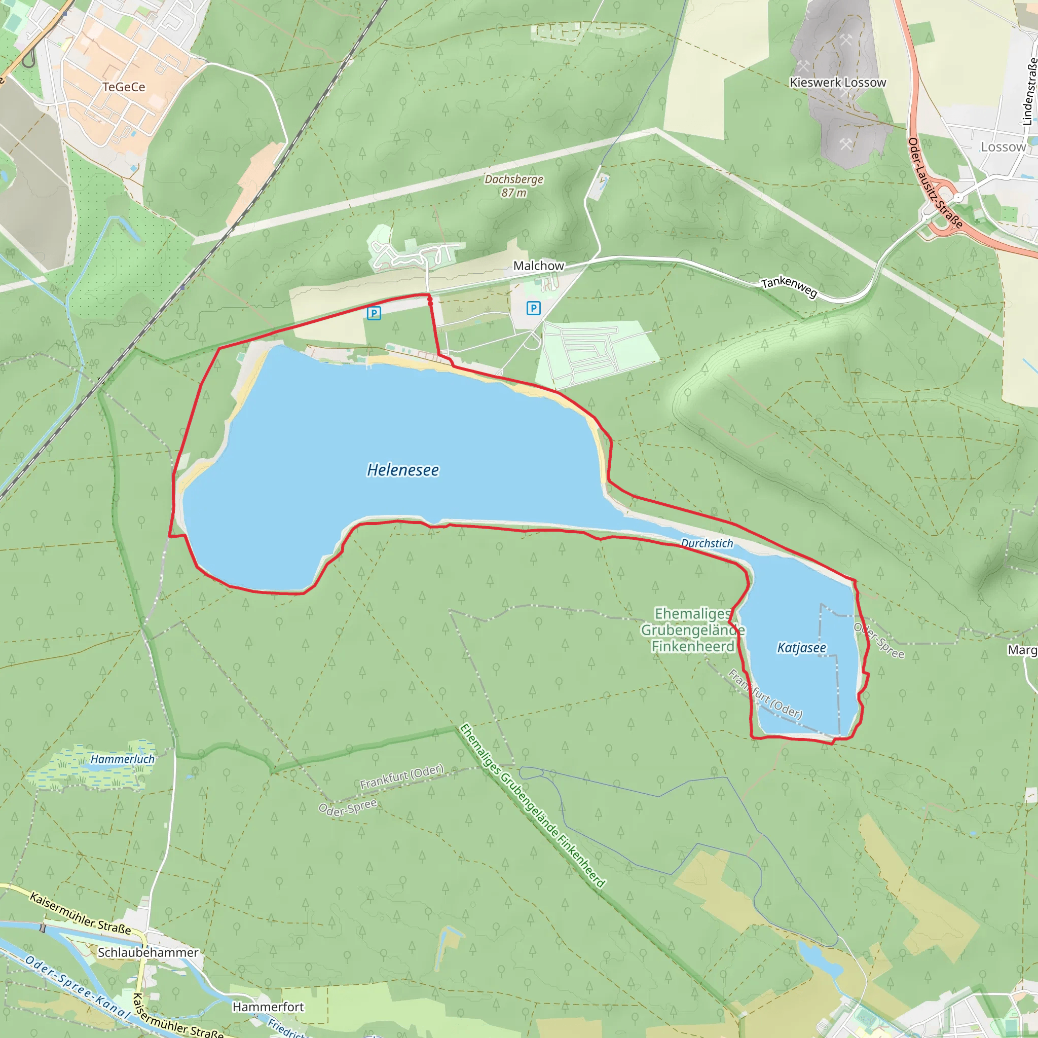 Helenesee and Katjasee Loop mobile static map