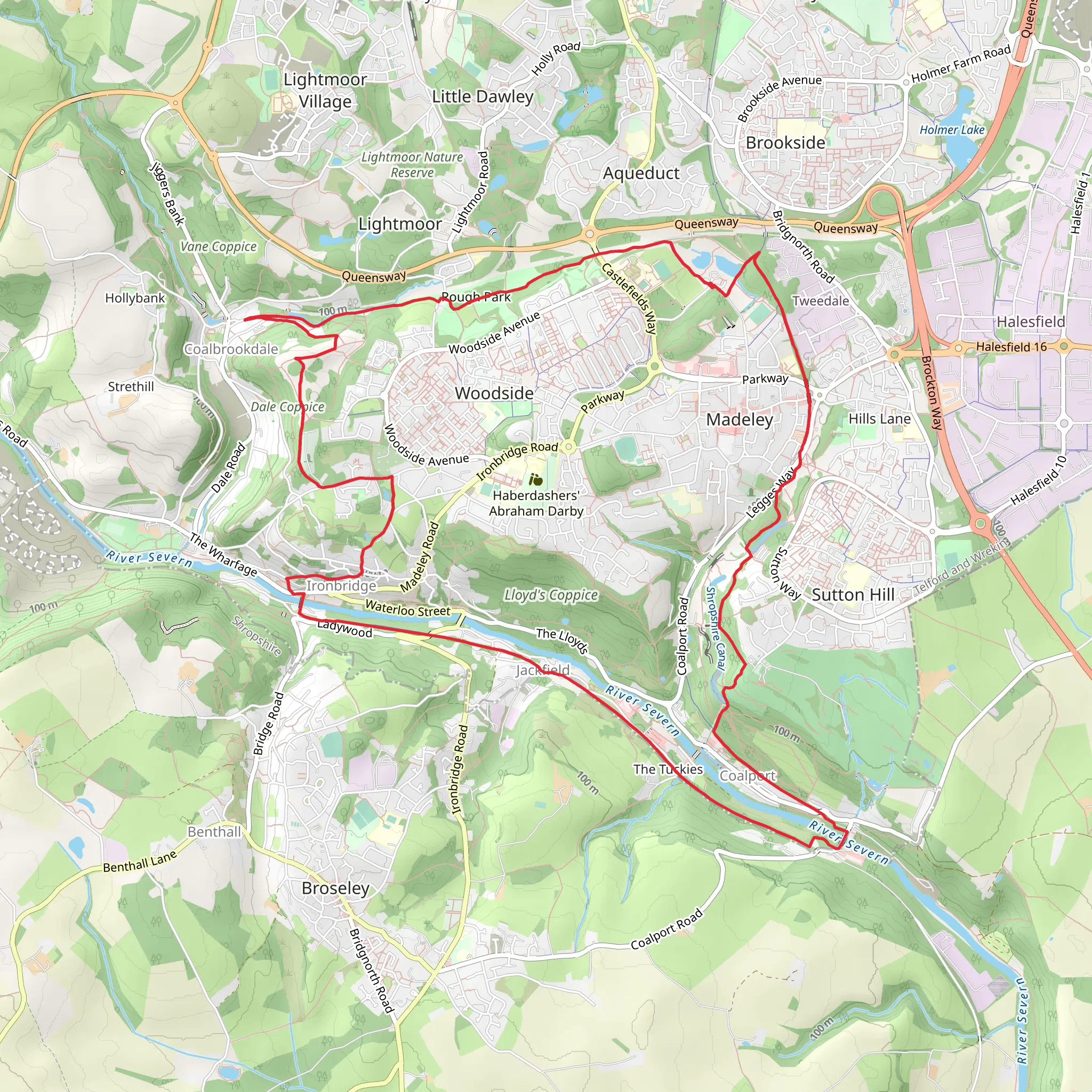Madeley, Coalbrookdale and Coalport Loop mobile static map