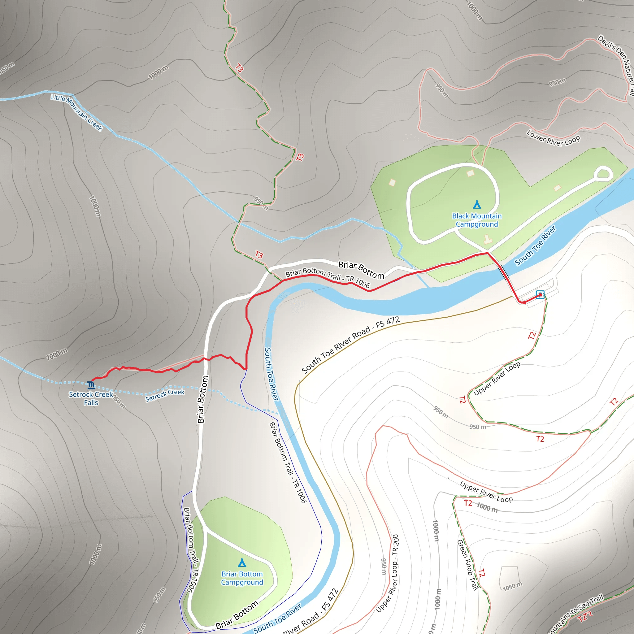 Setrock Creek Falls Trail mobile static map
