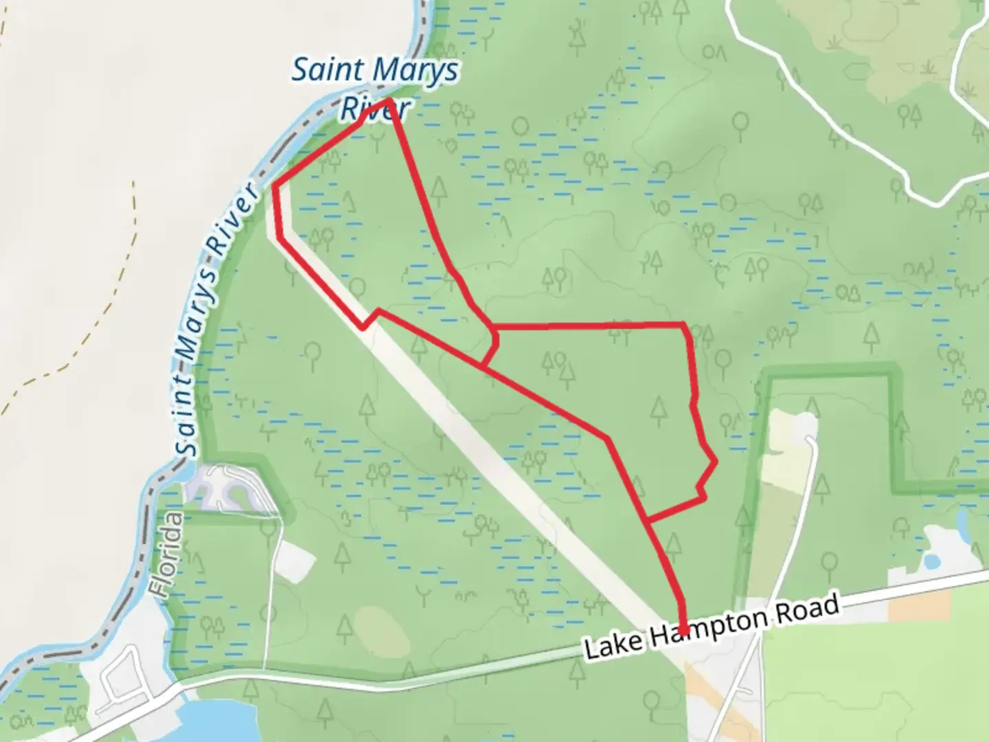 An image depicting the trail Ralph E Simmons Memorial State Forest Trail and its surrounding area.