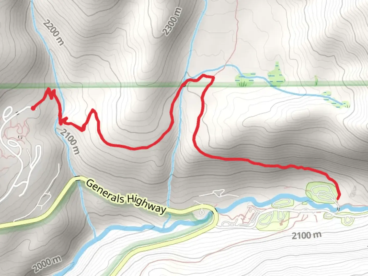 An image depicting the trail Twin Lakes Trail and its surrounding area.