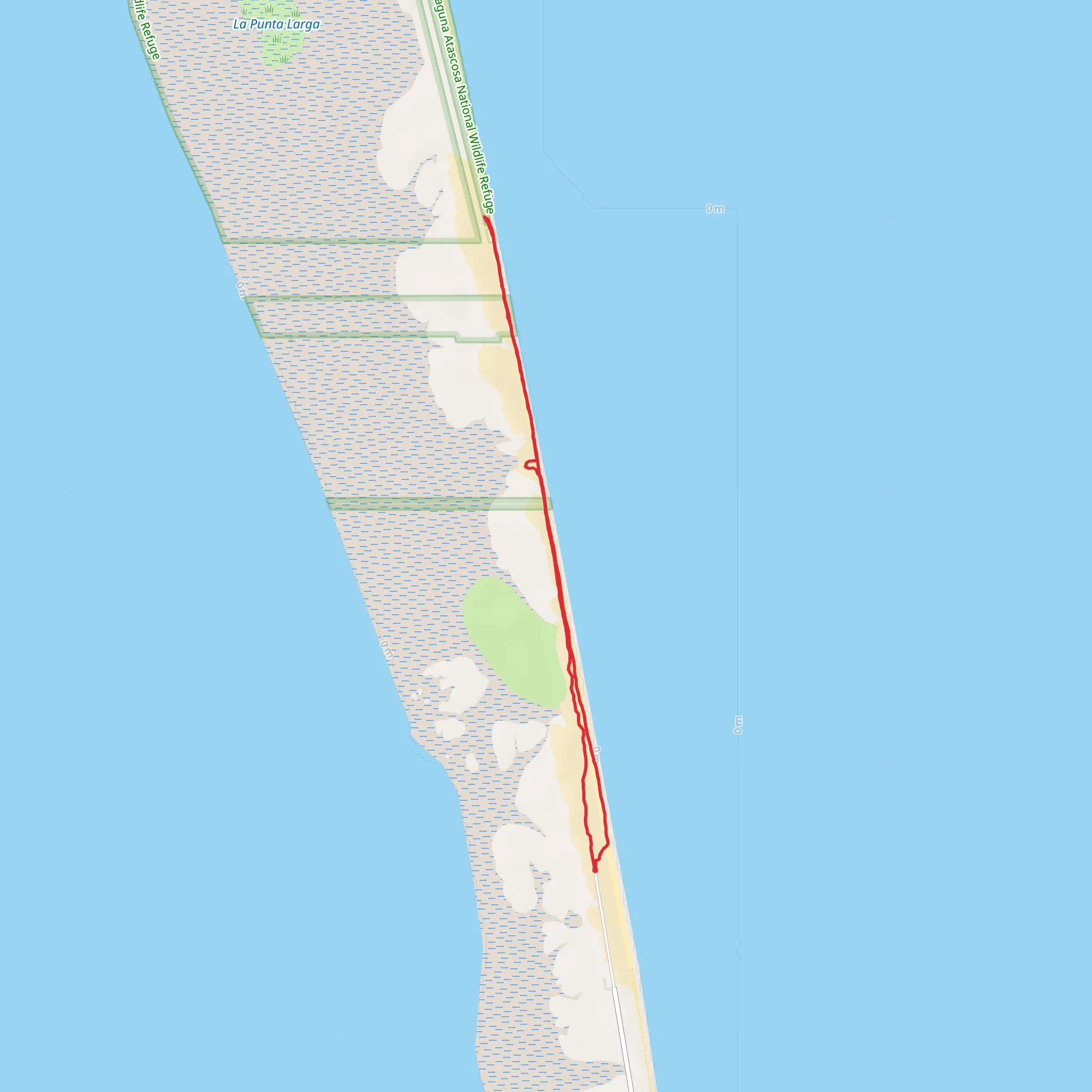 UFO Beach out and back mobile static map