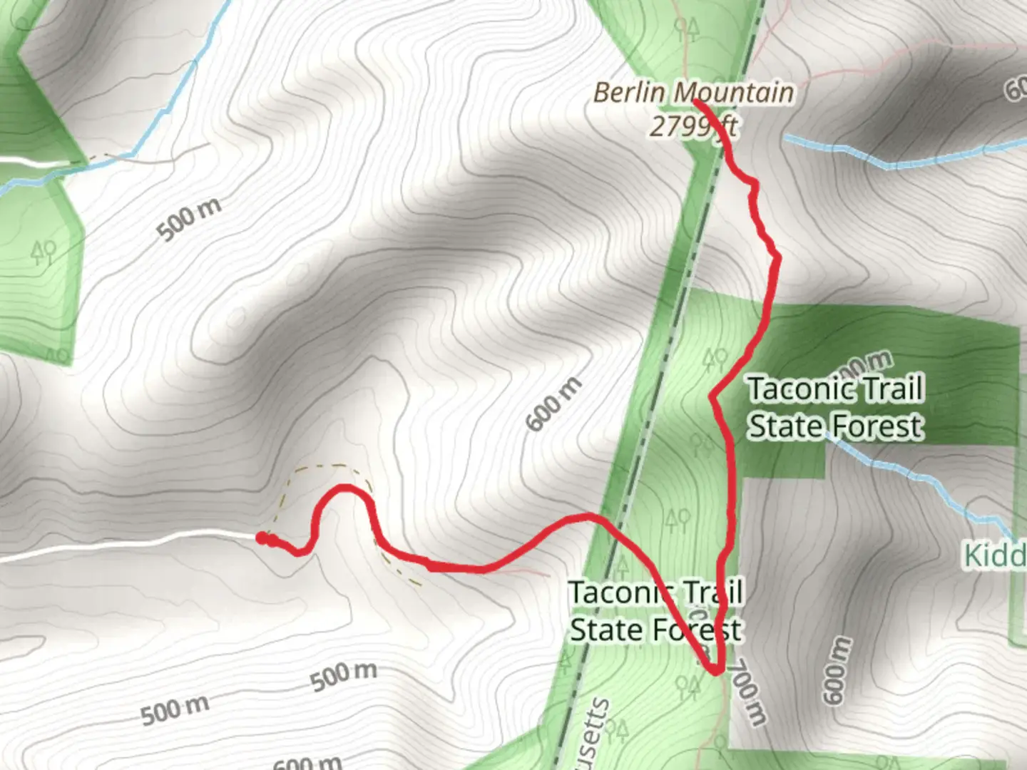 An image depicting the trail Berlin Mountain via Taconic Crest Trail and its surrounding area.