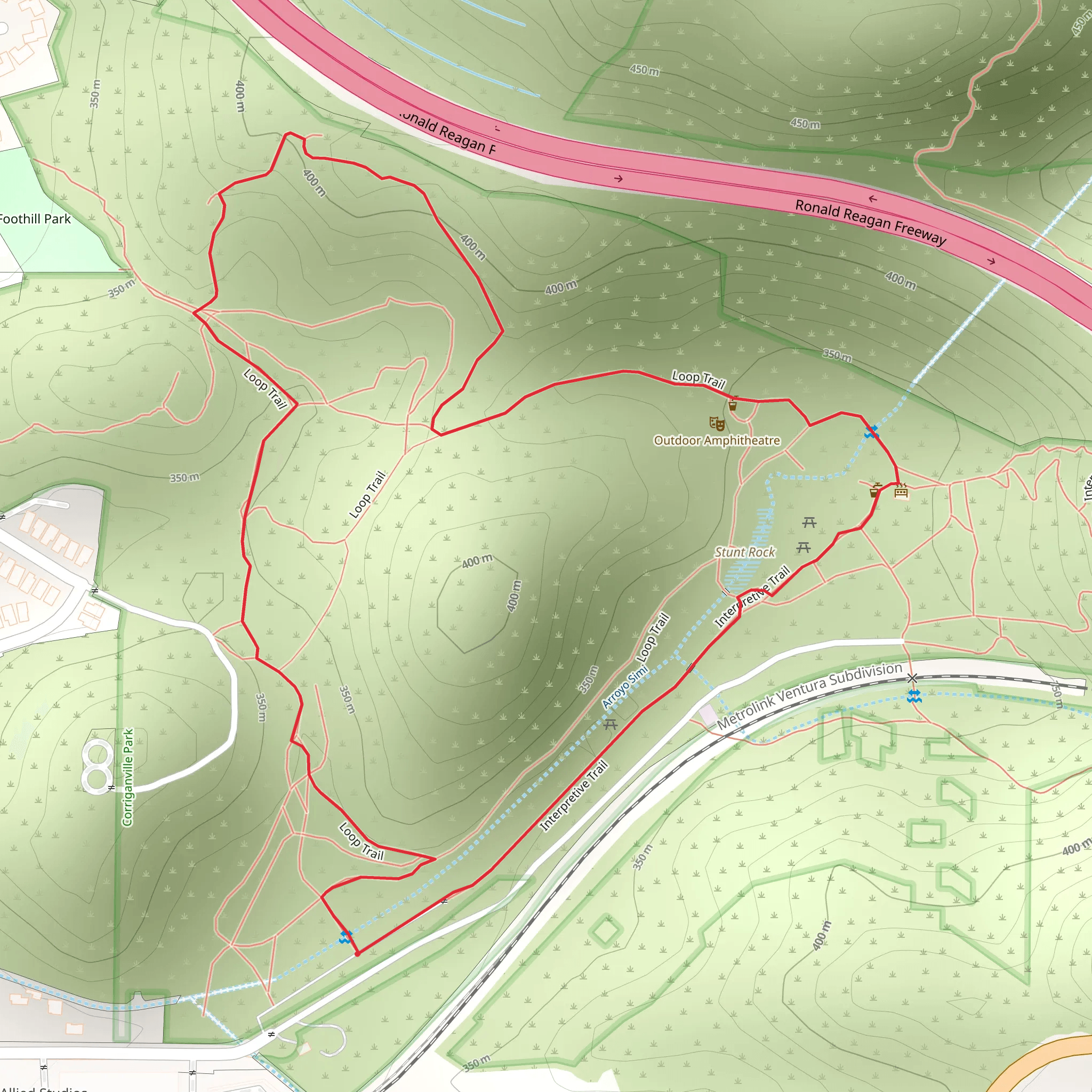 Foothill Park Loop Trail mobile static map