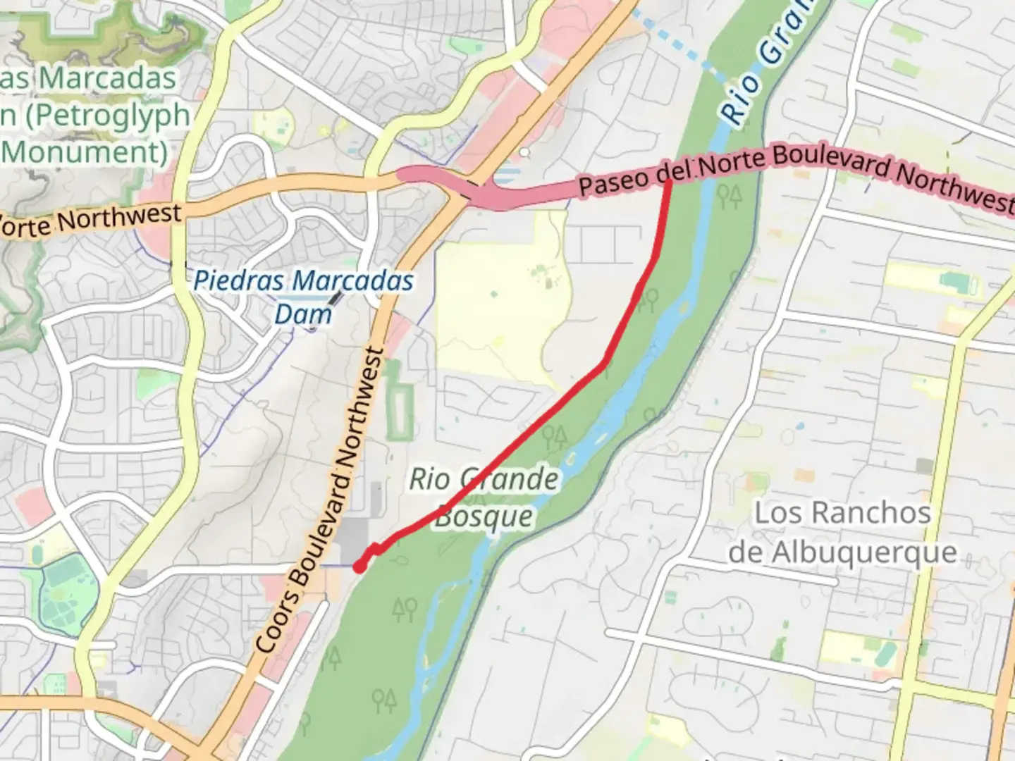 An image depicting the trail Riverside Levy Trail and its surrounding area.