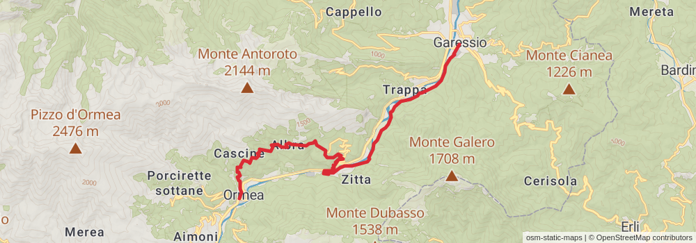 Sentiero Italia - Alps Section stage 183 Map