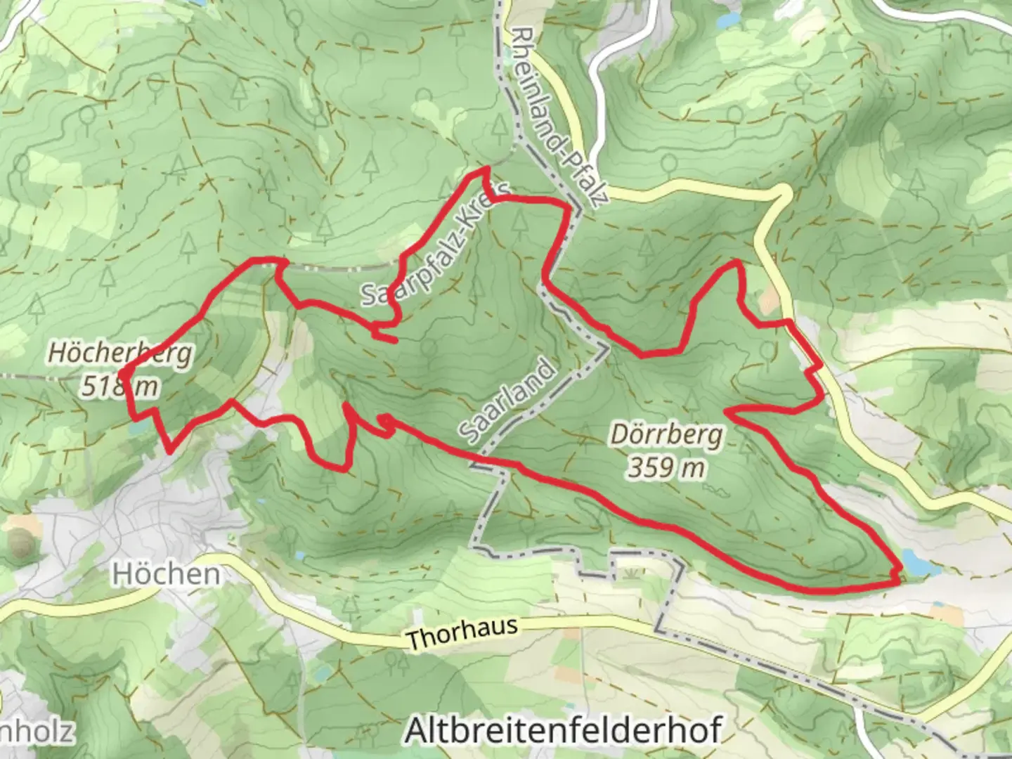 An image depicting the trail Fördermaschinenhaus via Pfaelzerwald Gruen Gelbes Kreuz and its surrounding area.